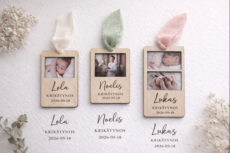 Wooden Christening Frame for Guests