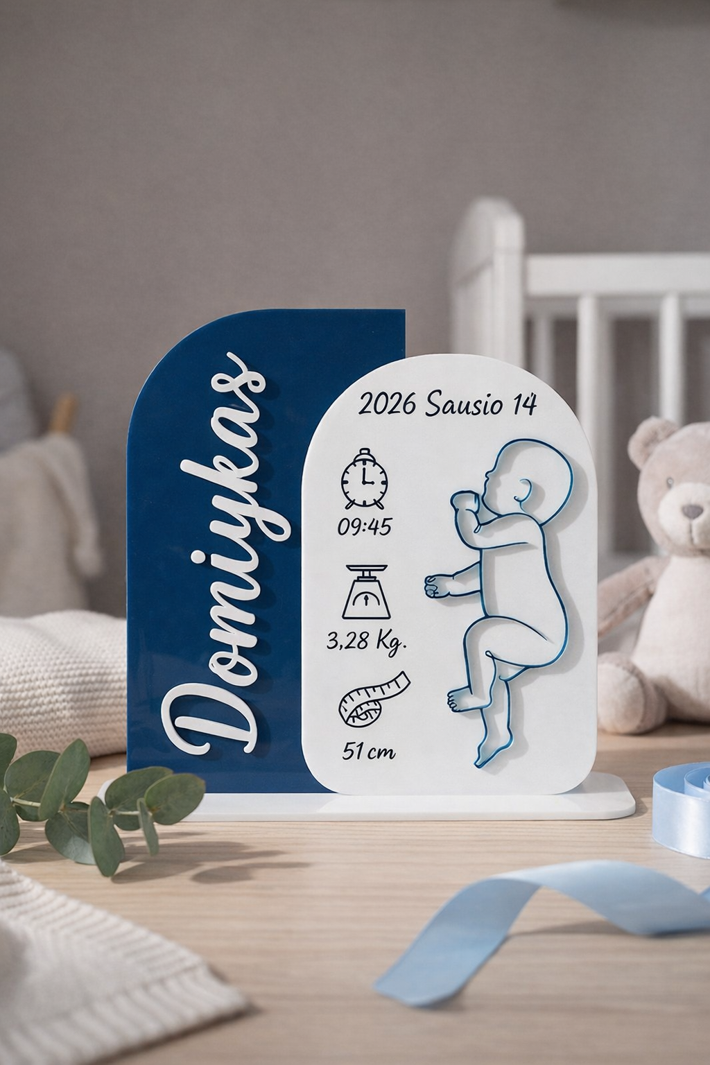 Acrylic Baby Birth Announcement Sign