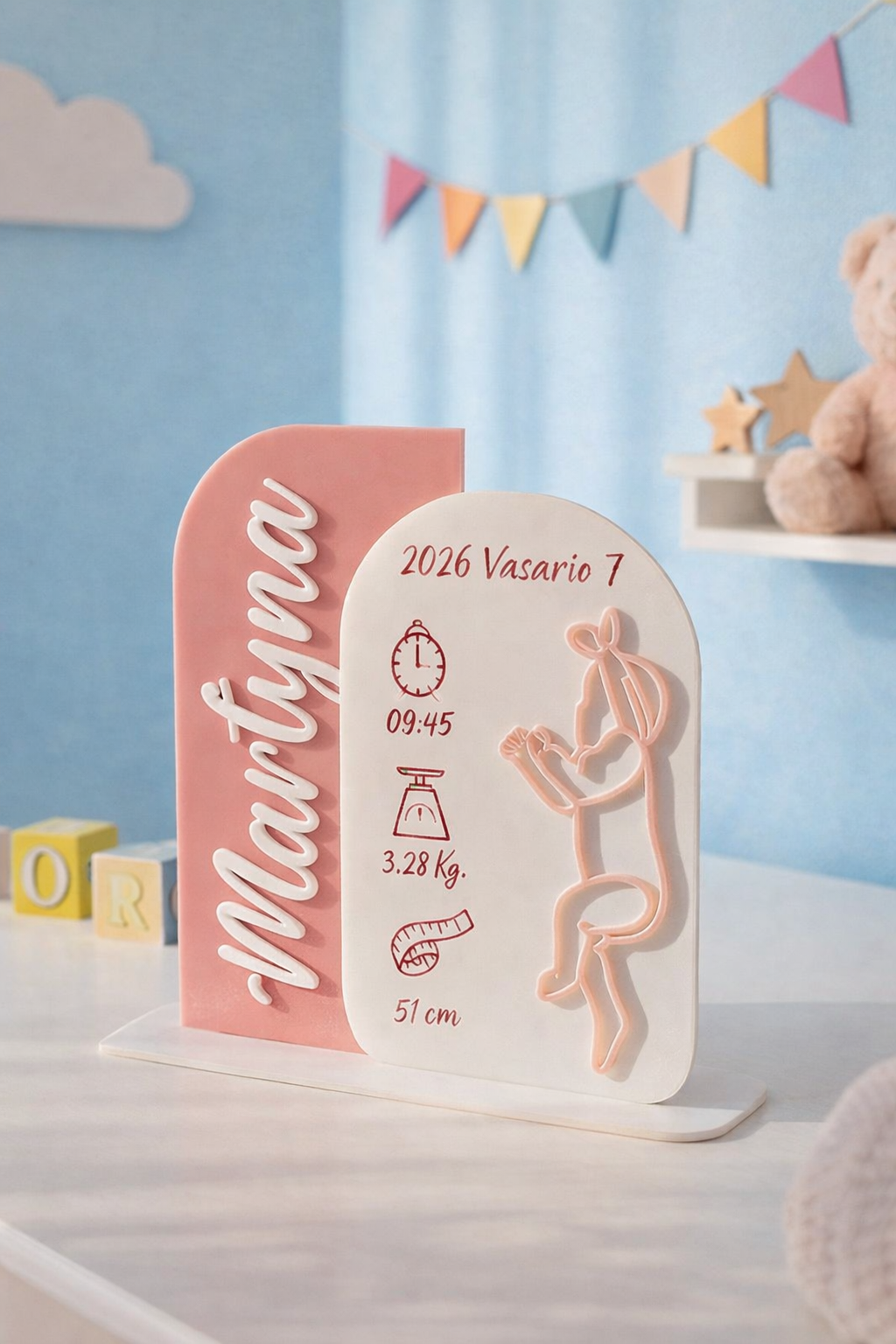 Acrylic Baby Birth Announcement Sign