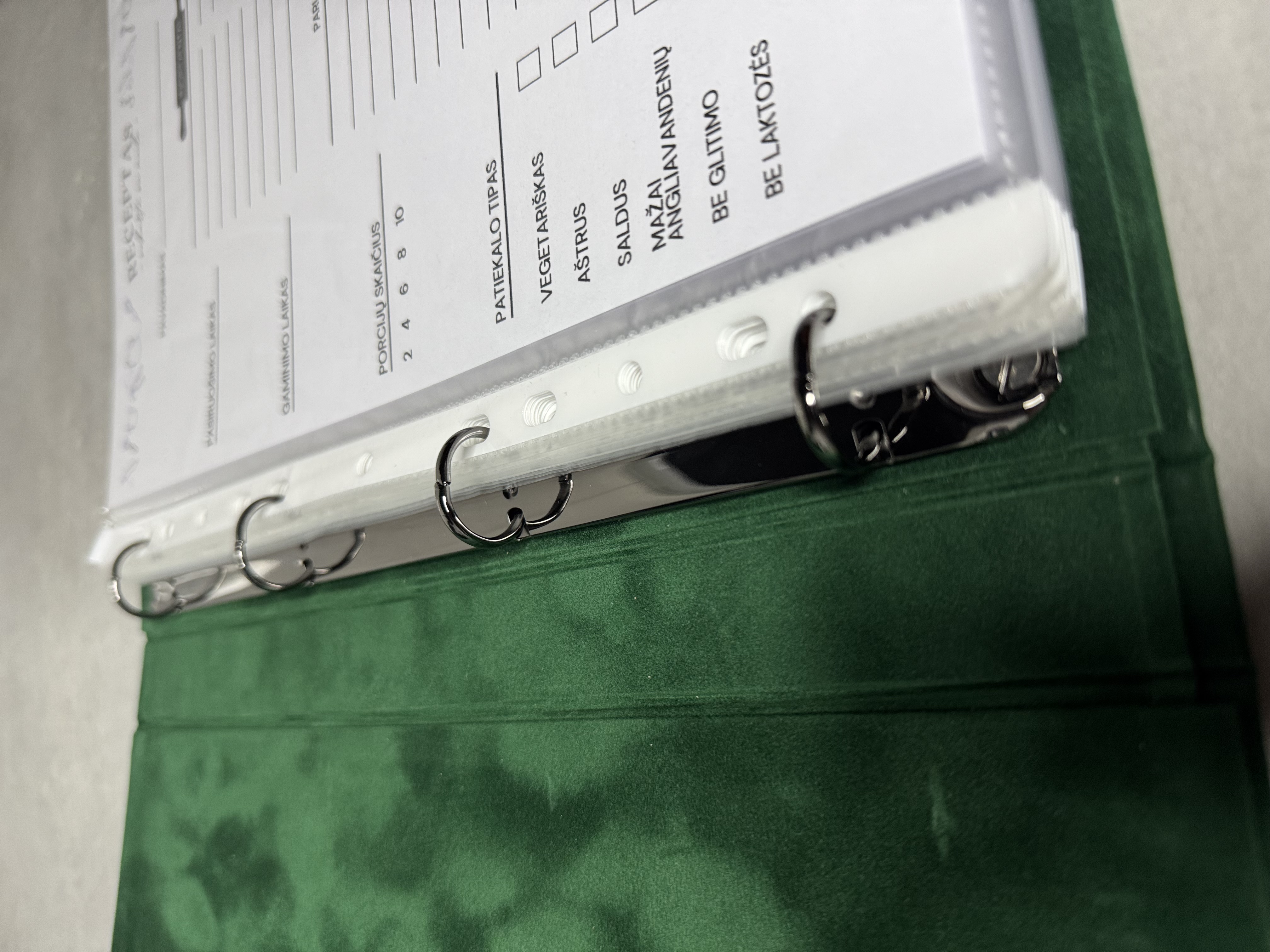 Personalizuotas Receptų Knygos Segtuvas