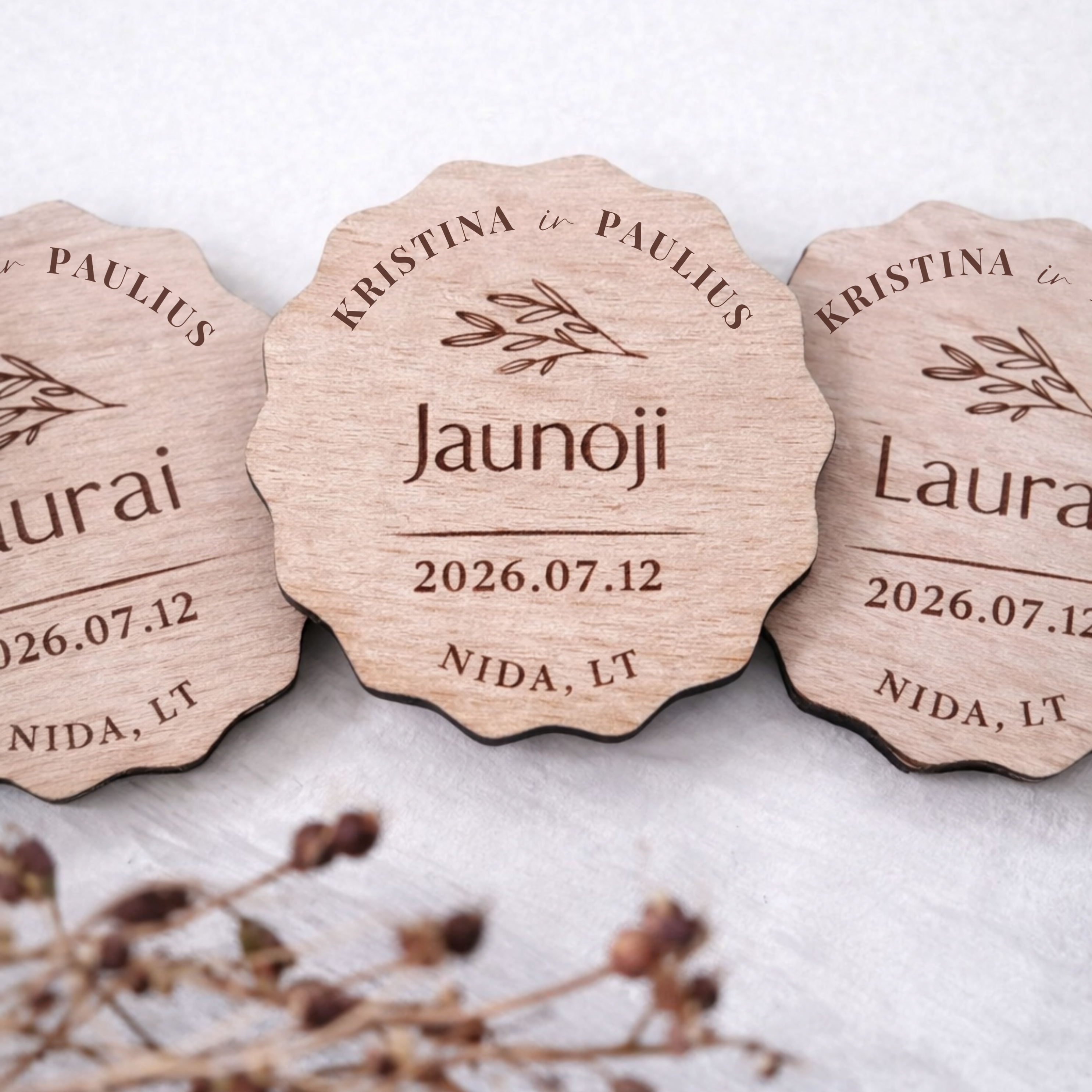 Personalizuoti mediniai padėkliukai 