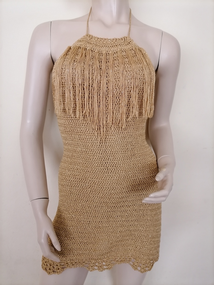 Crochet dress "Dripped in Gold"