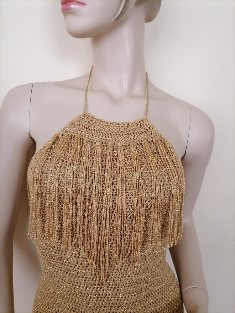 Crochet dress "Dripped in Gold"