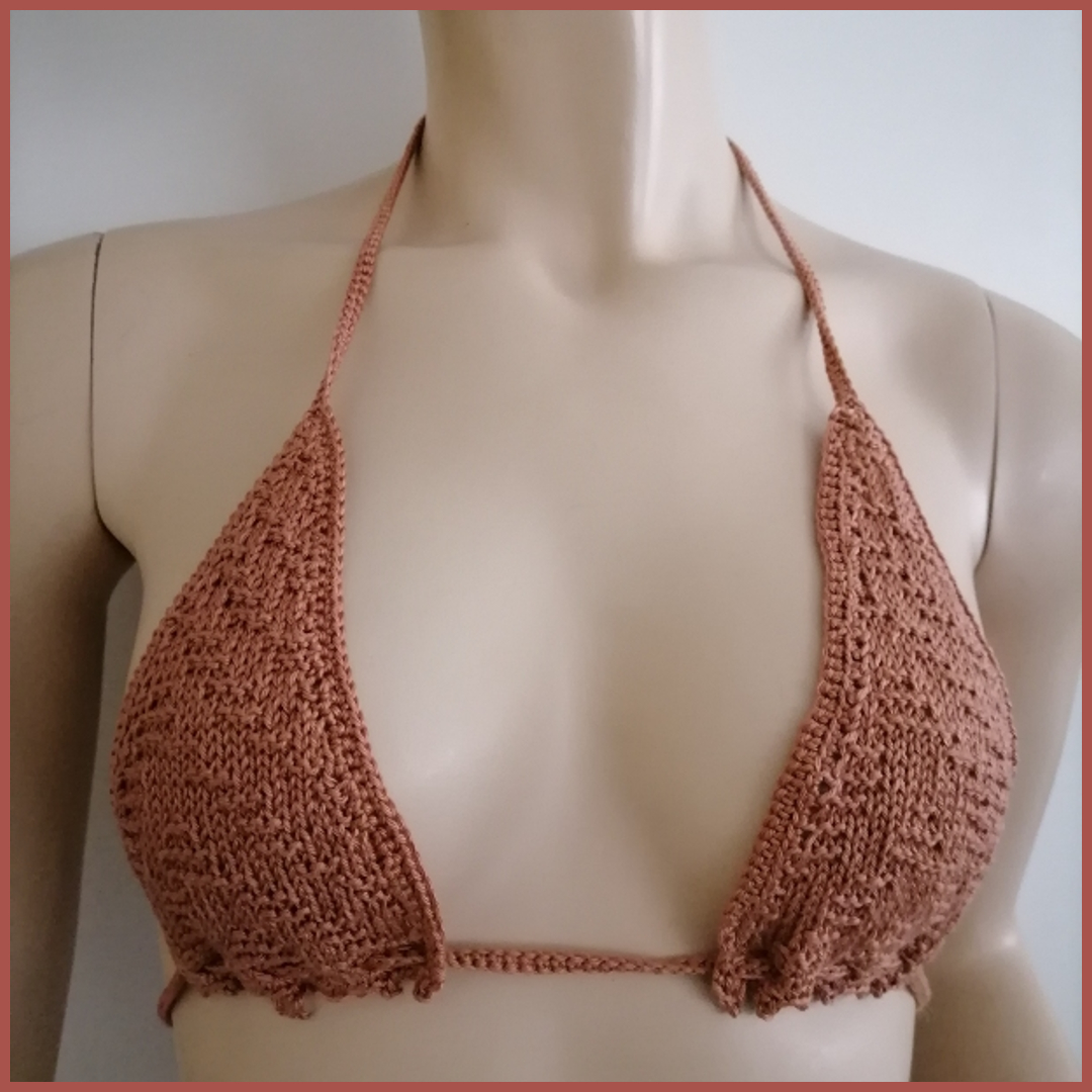 Knit bikini top