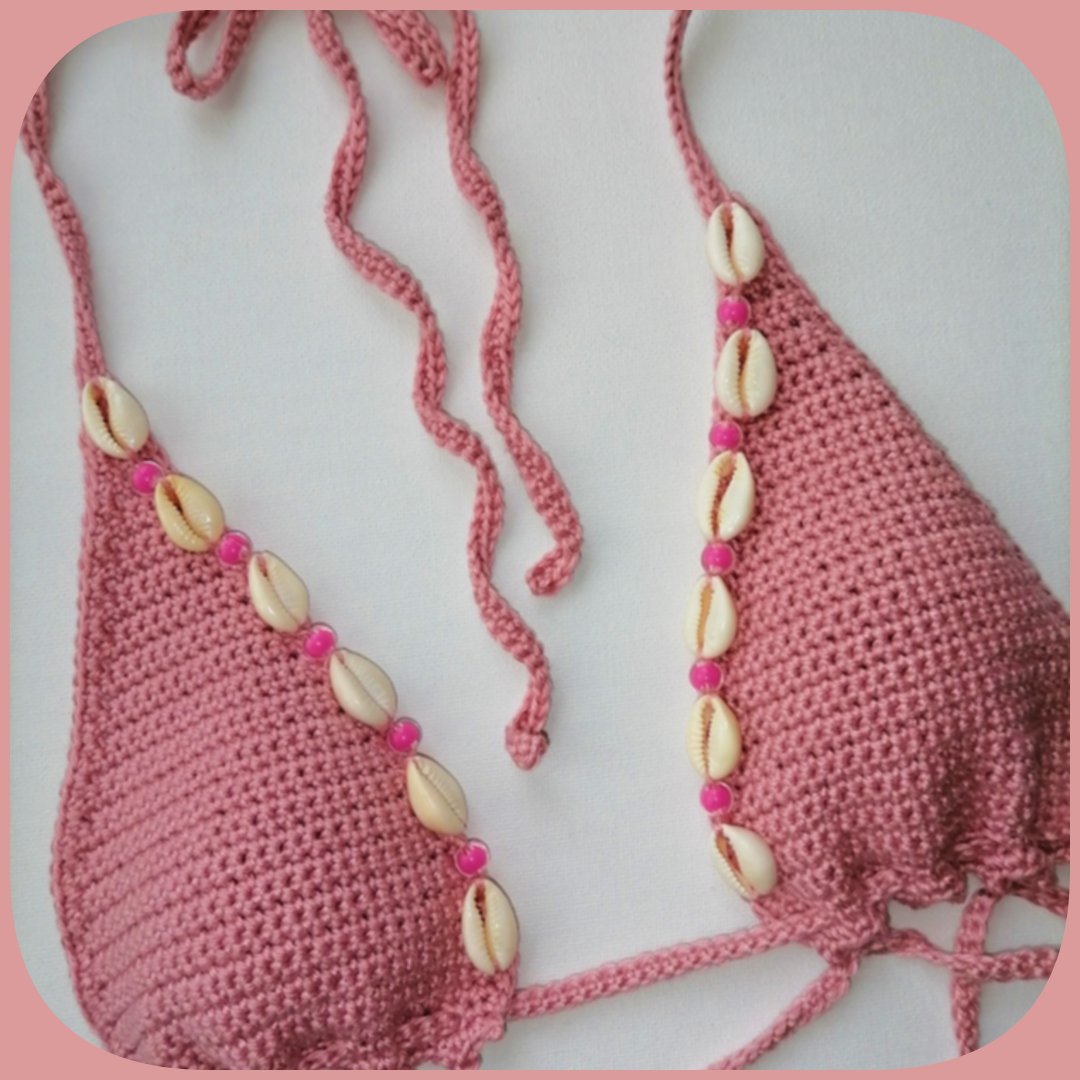 Shells & pearls bikini top
