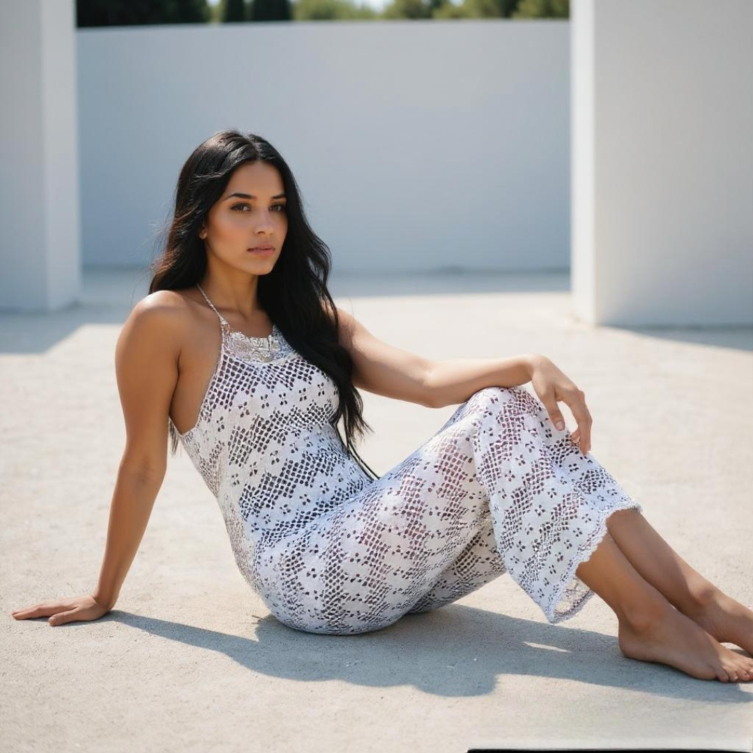 White Crochet Maxi Dress