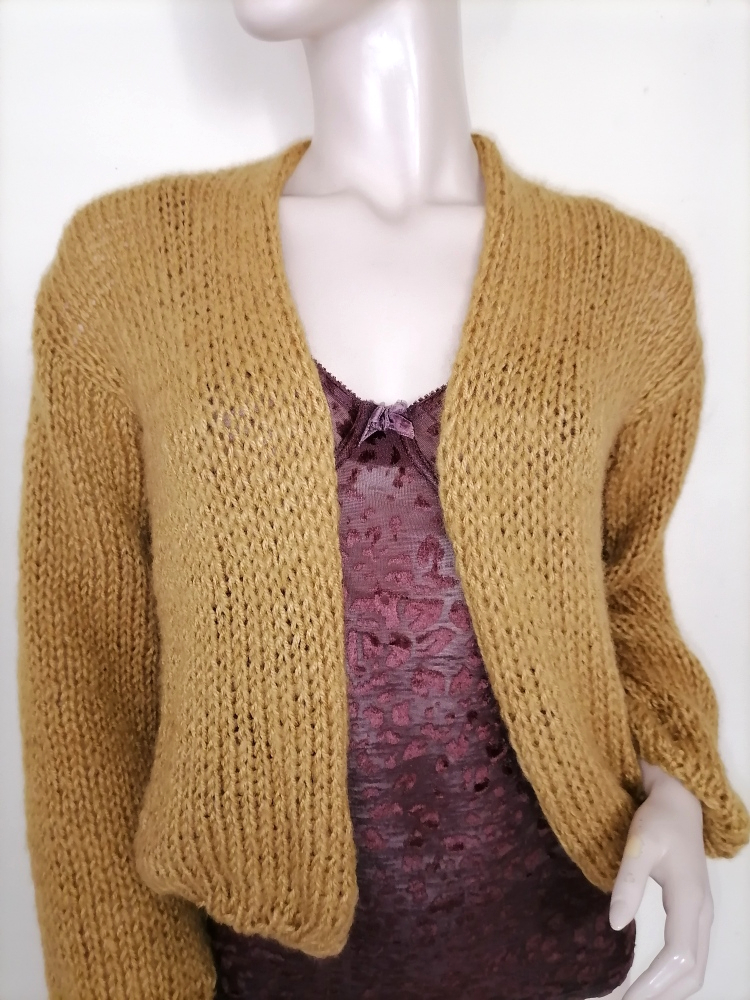 Hand-Knitted Mohair  bomber Cardigan