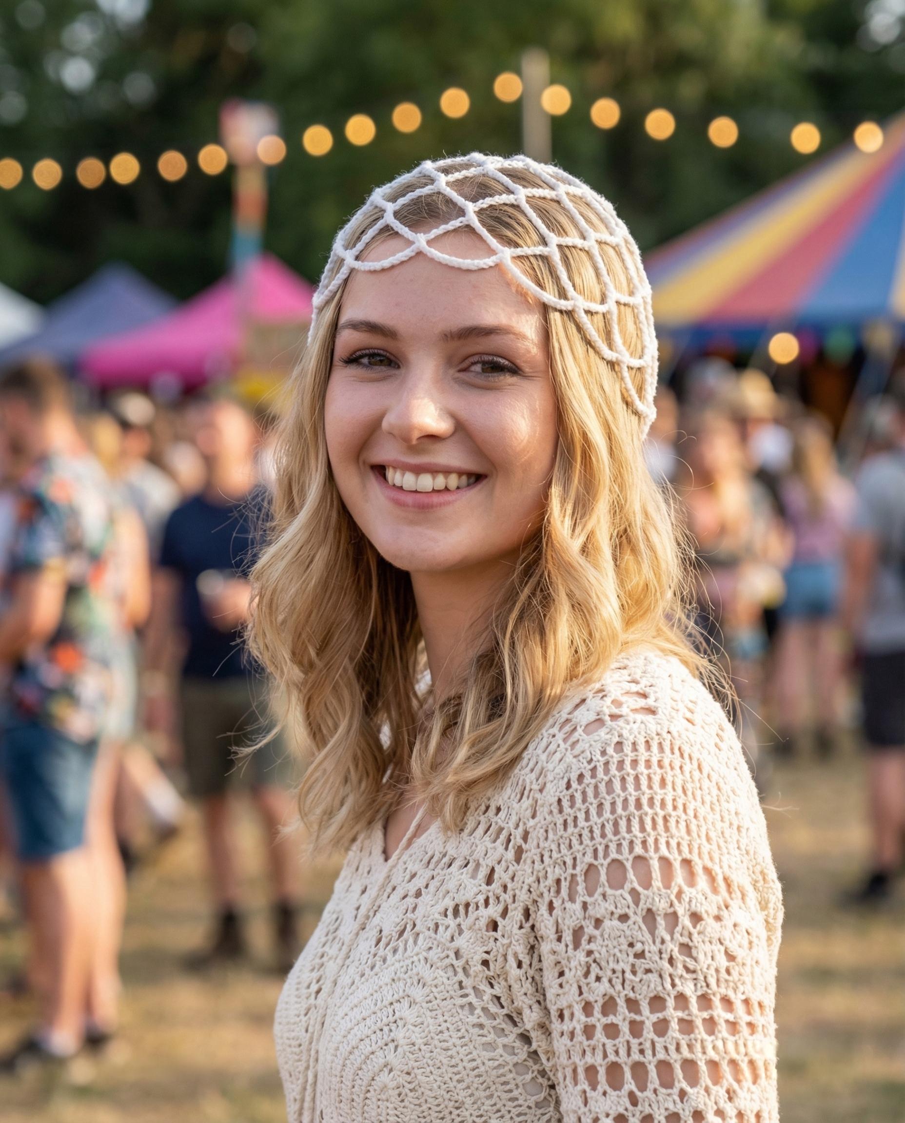 Boho Crochet Mesh Cap