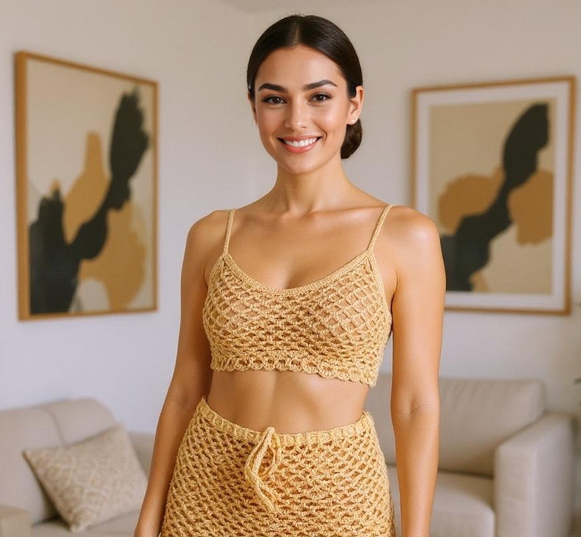Cropped net top