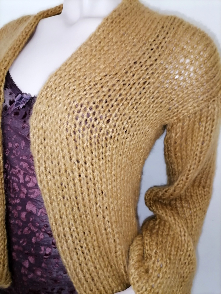 Hand-Knitted Mohair  bomber Cardigan