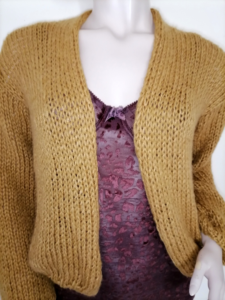 Hand-Knitted Mohair  bomber Cardigan