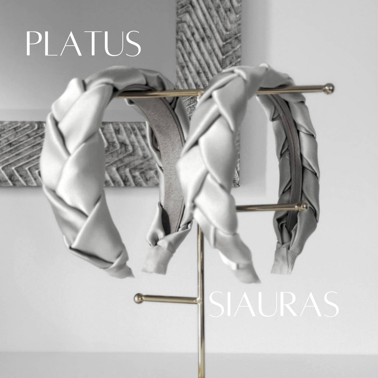 Plaukų lankelis - pintas, natūralaus šilko. Ryškiai Mėlynas