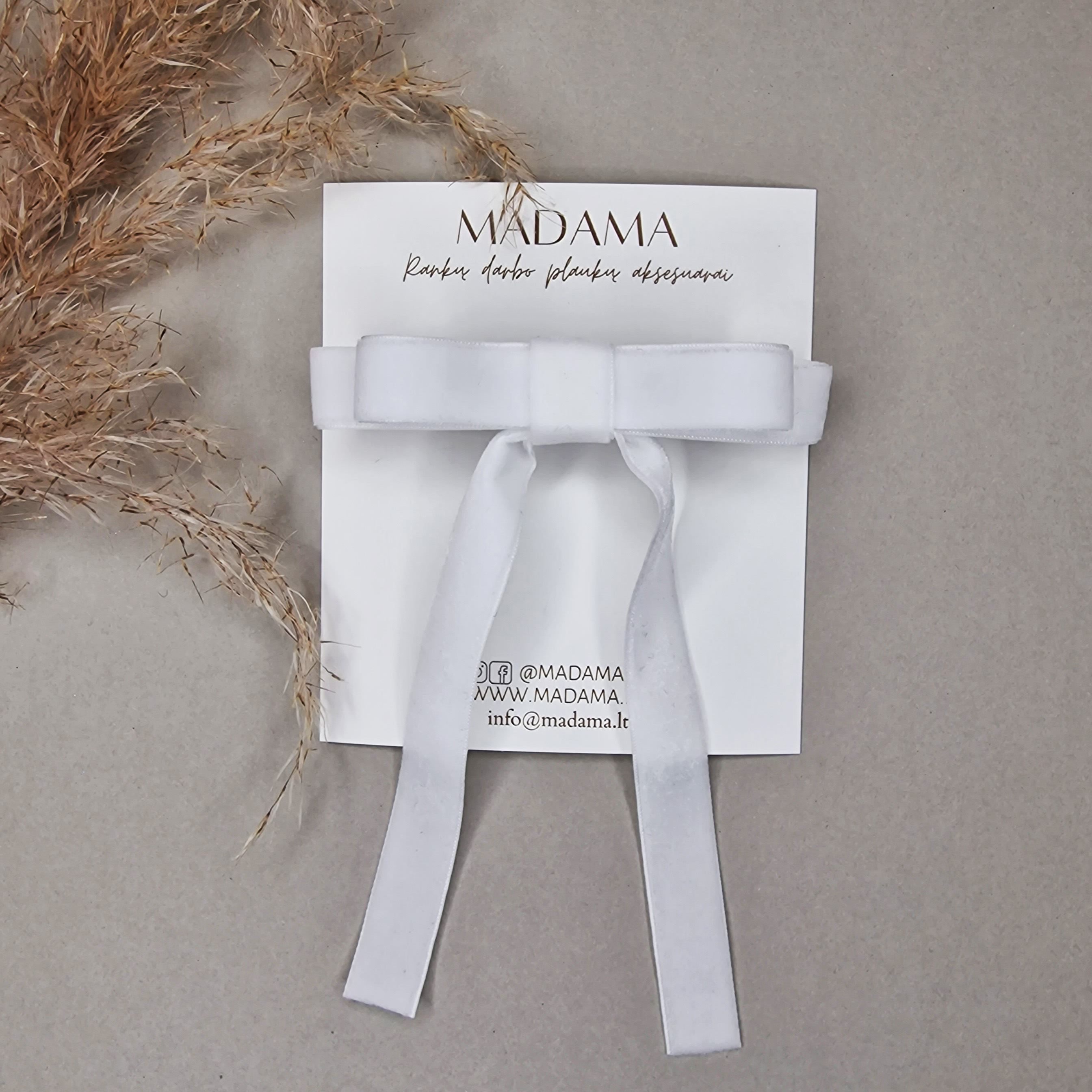 Siauras Aksominis Segtukas, BALTAS