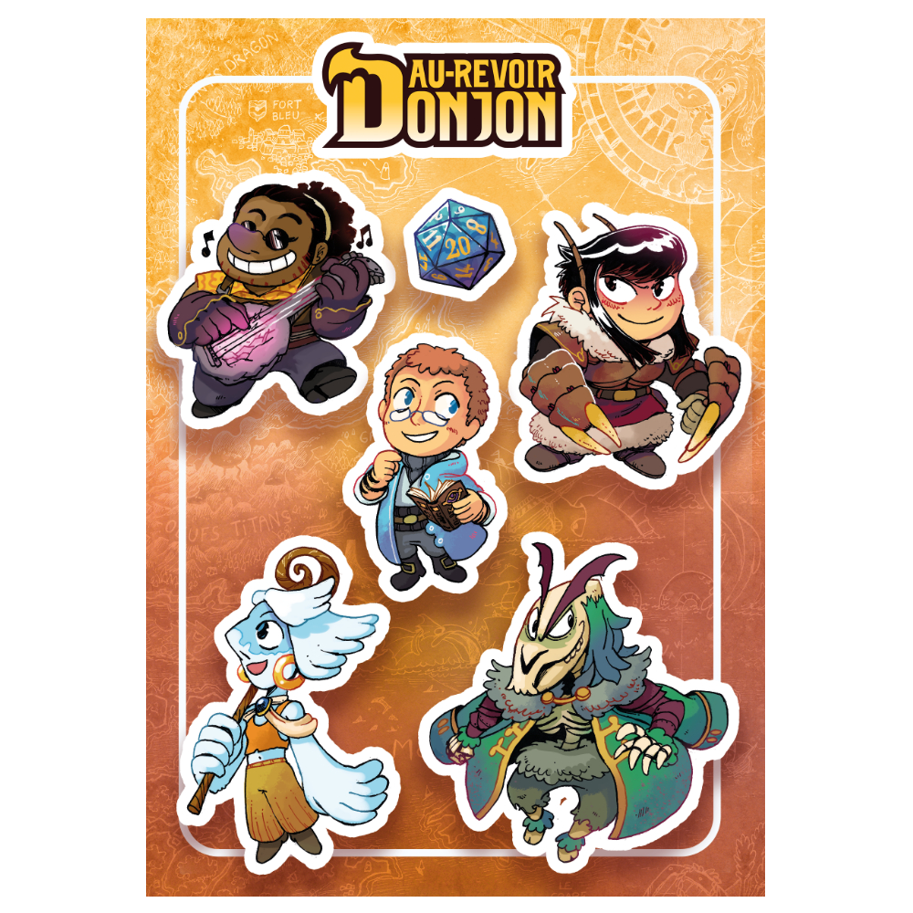 Planche de sticker Au revoir donjon ( 21x14 cm )