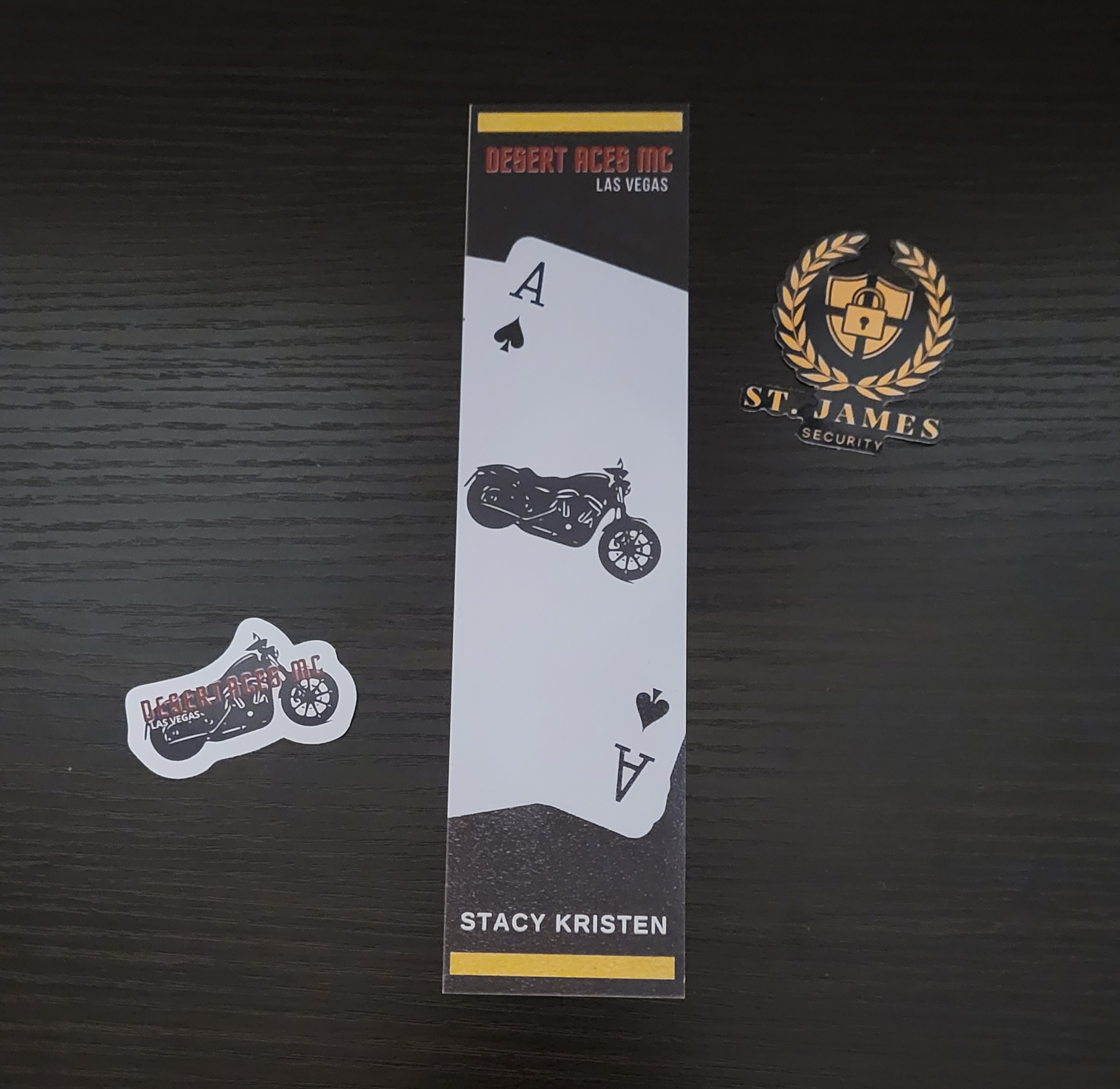 Desert Aces MC and St. James Security Stickers & Bookmark Pack