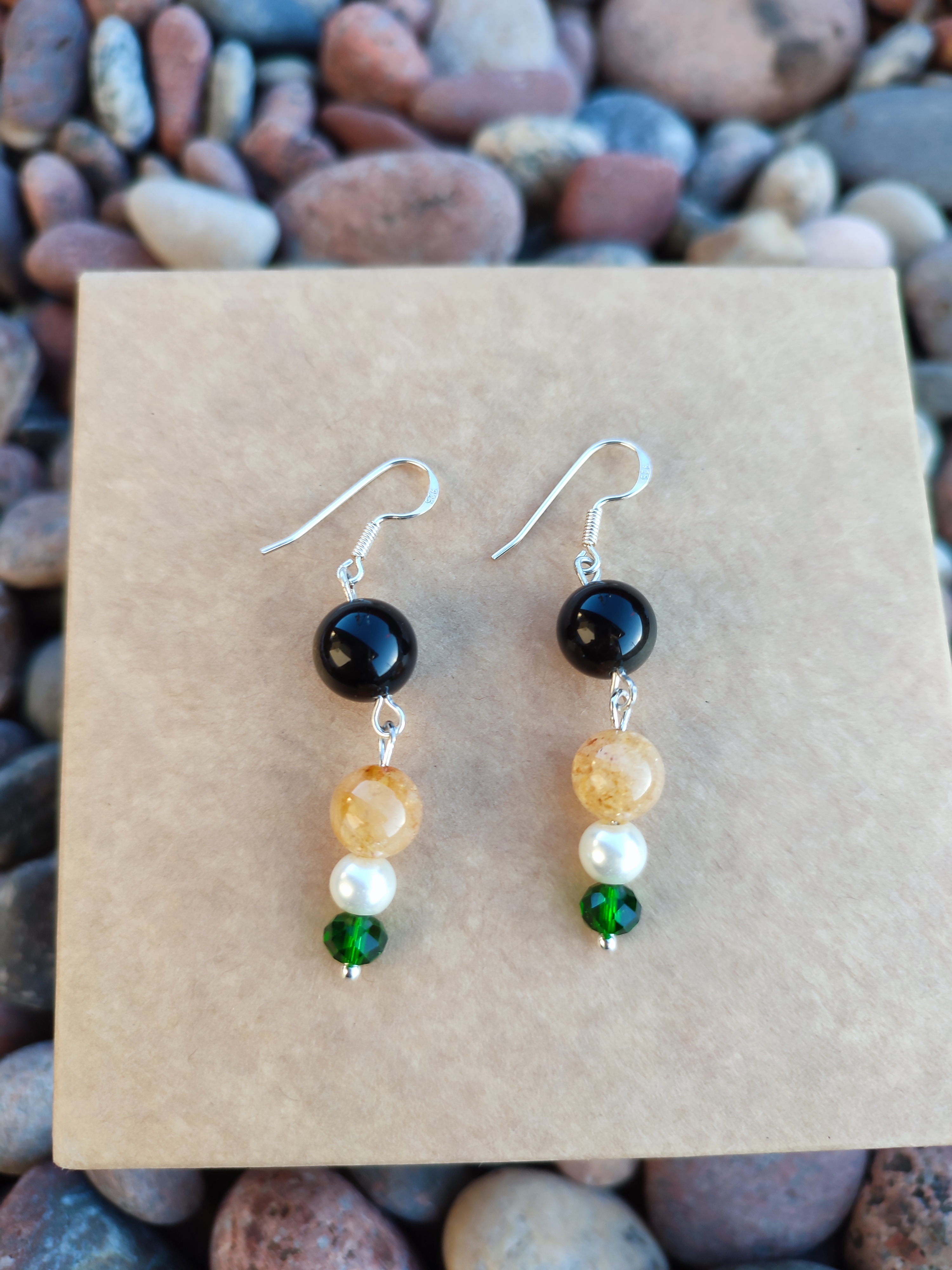 Rankų darbo auskarai "Deivės džiaugsmas 2" + AFIRMACIJA