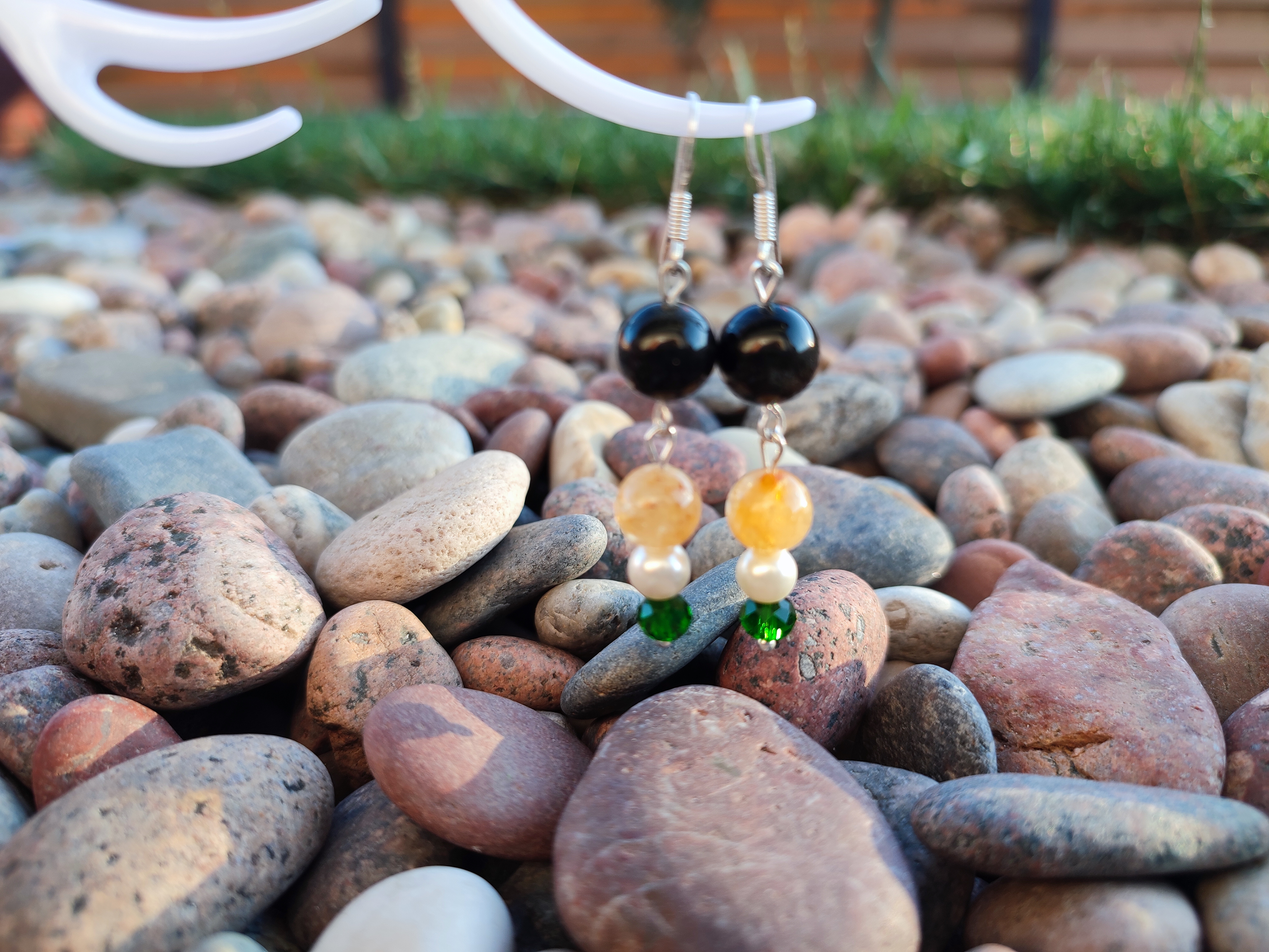 Rankų darbo auskarai "Deivės džiaugsmas 2" + AFIRMACIJA