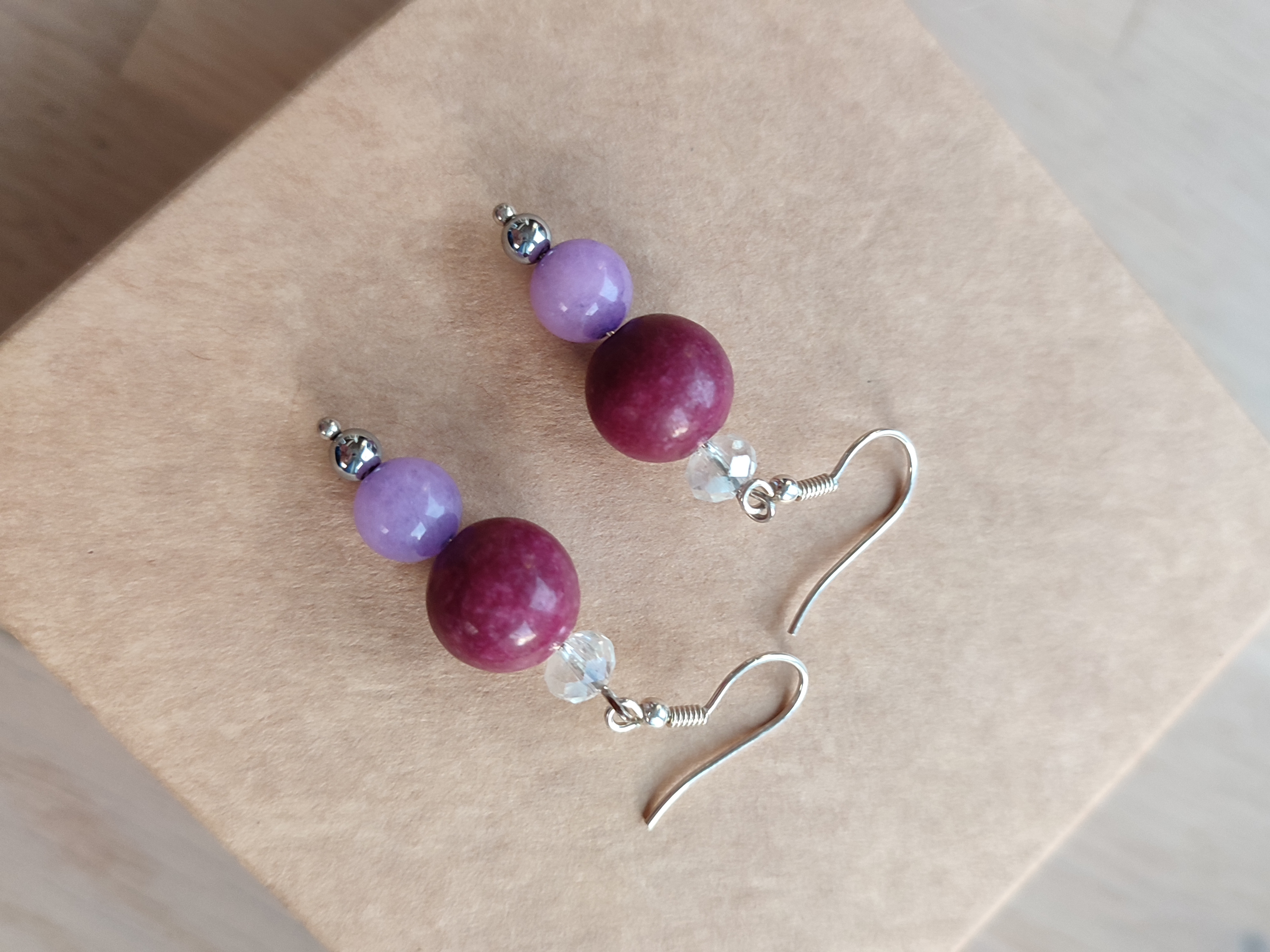 Rankų darbo auskarai "Dėmesys" + AFIRMACIJA