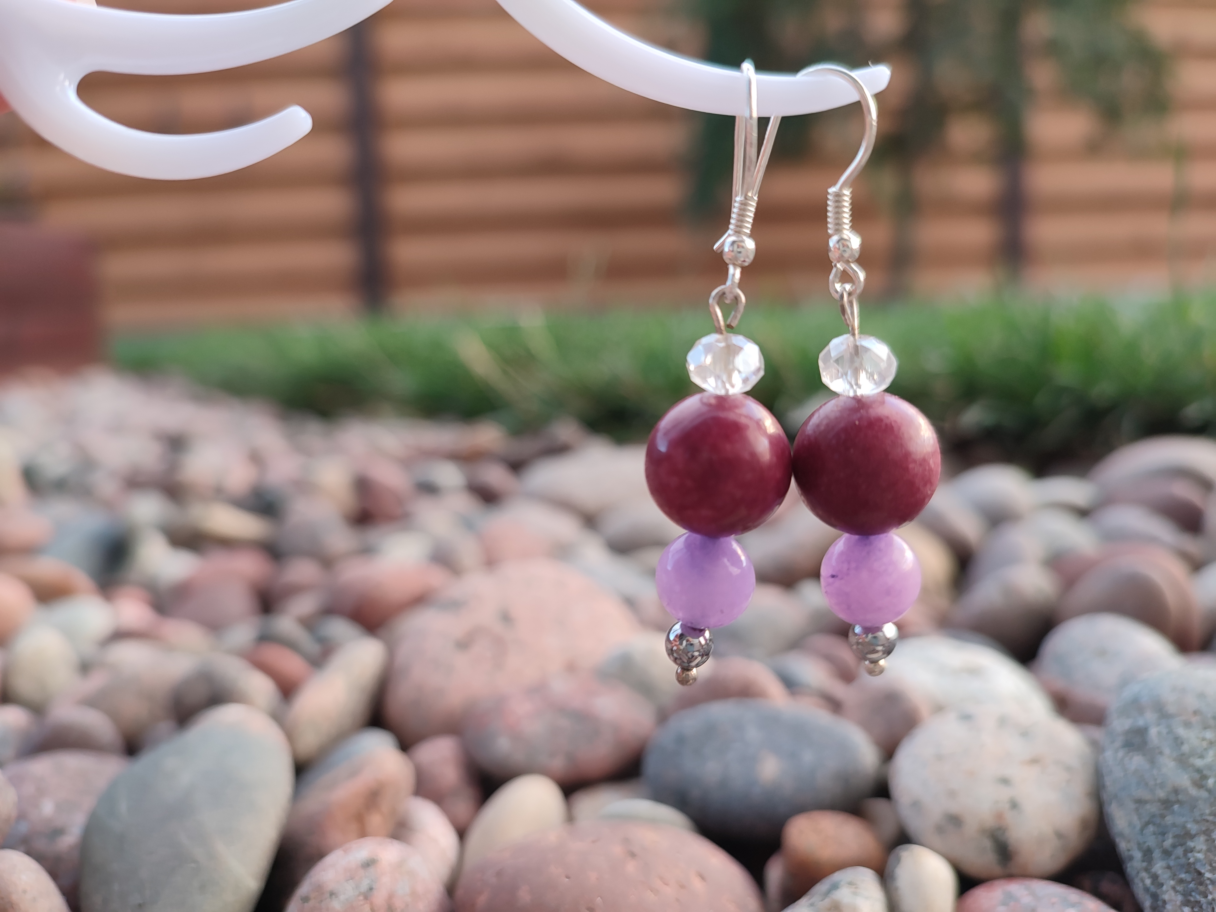 Rankų darbo auskarai "Dėmesys" + AFIRMACIJA