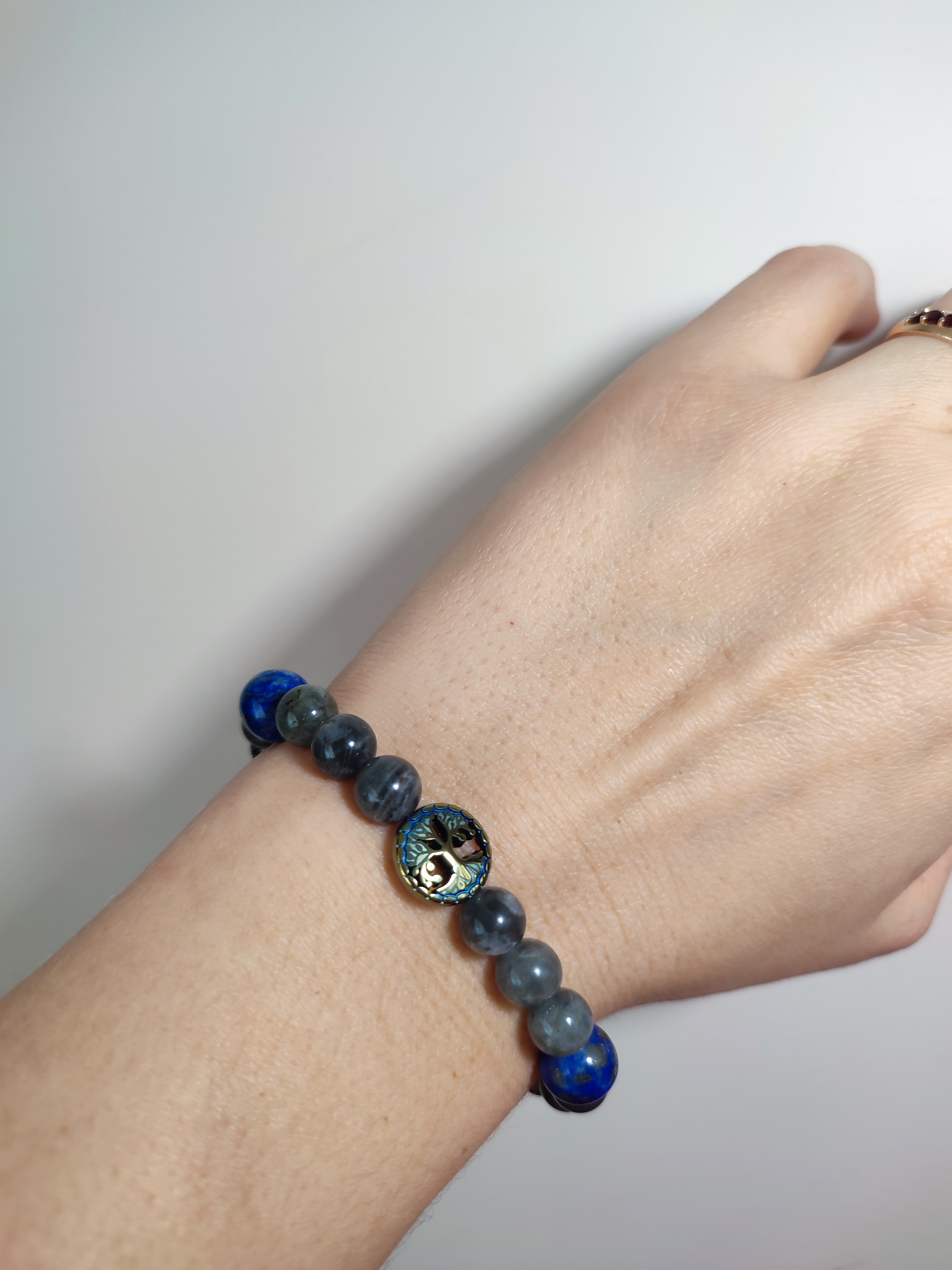 Rankų darbo apyrankė ir auskarai "Beribė apsauga" + AFIRMACIJA