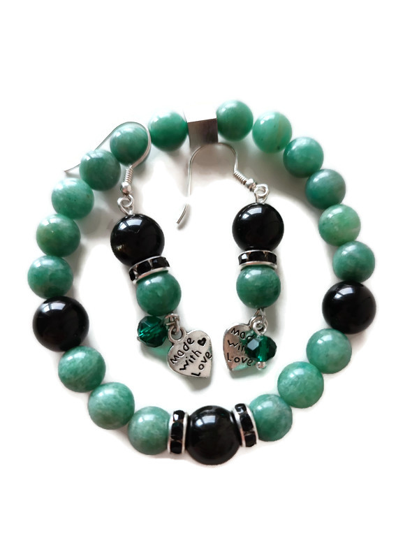 Rankų darbo apyrankė ir auskarai "Vidinė saviraiška" + AFIRMACIJA