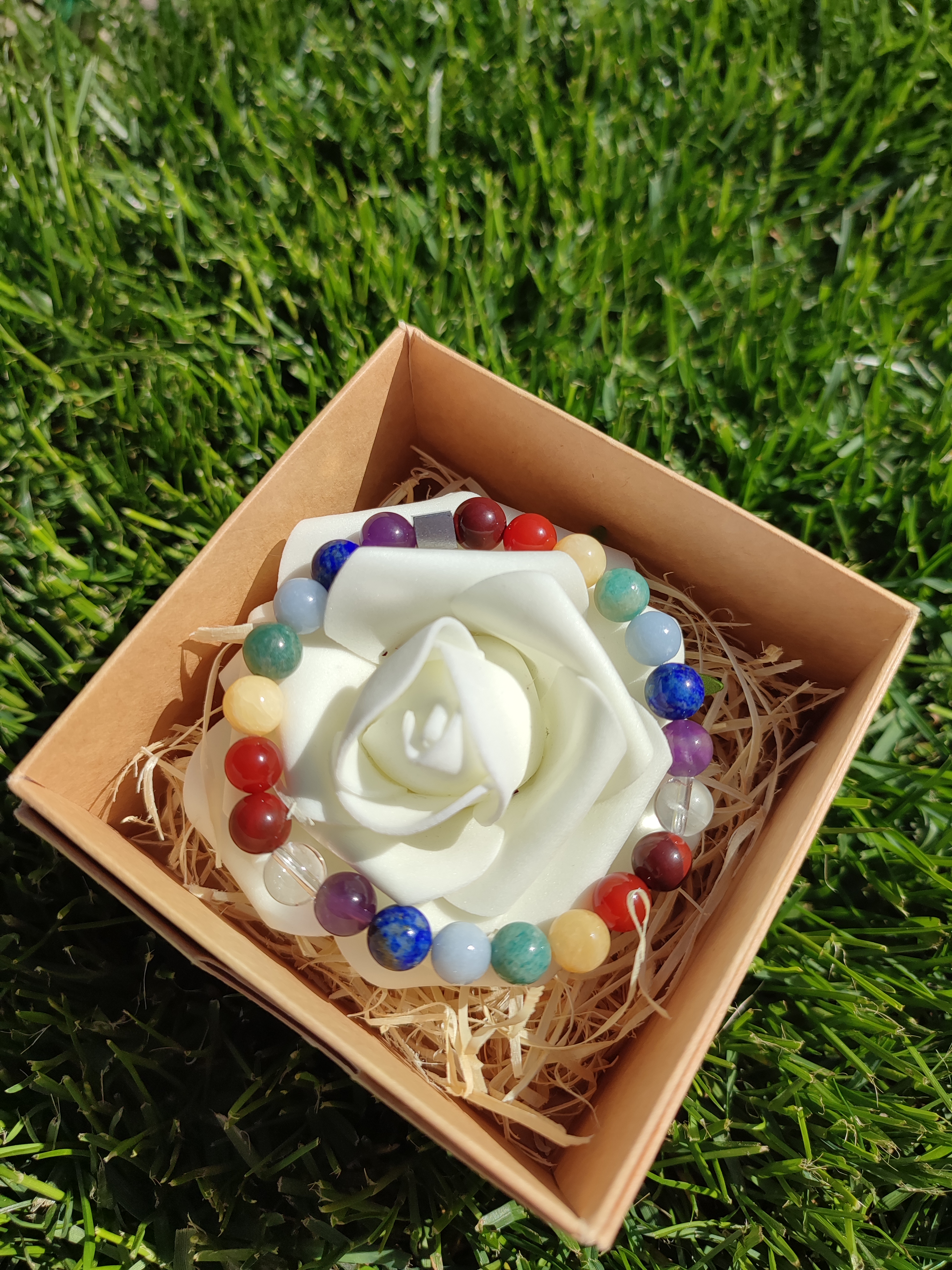 Rankų darbo apyrankė "7 čakros" + AFIRMACIJA