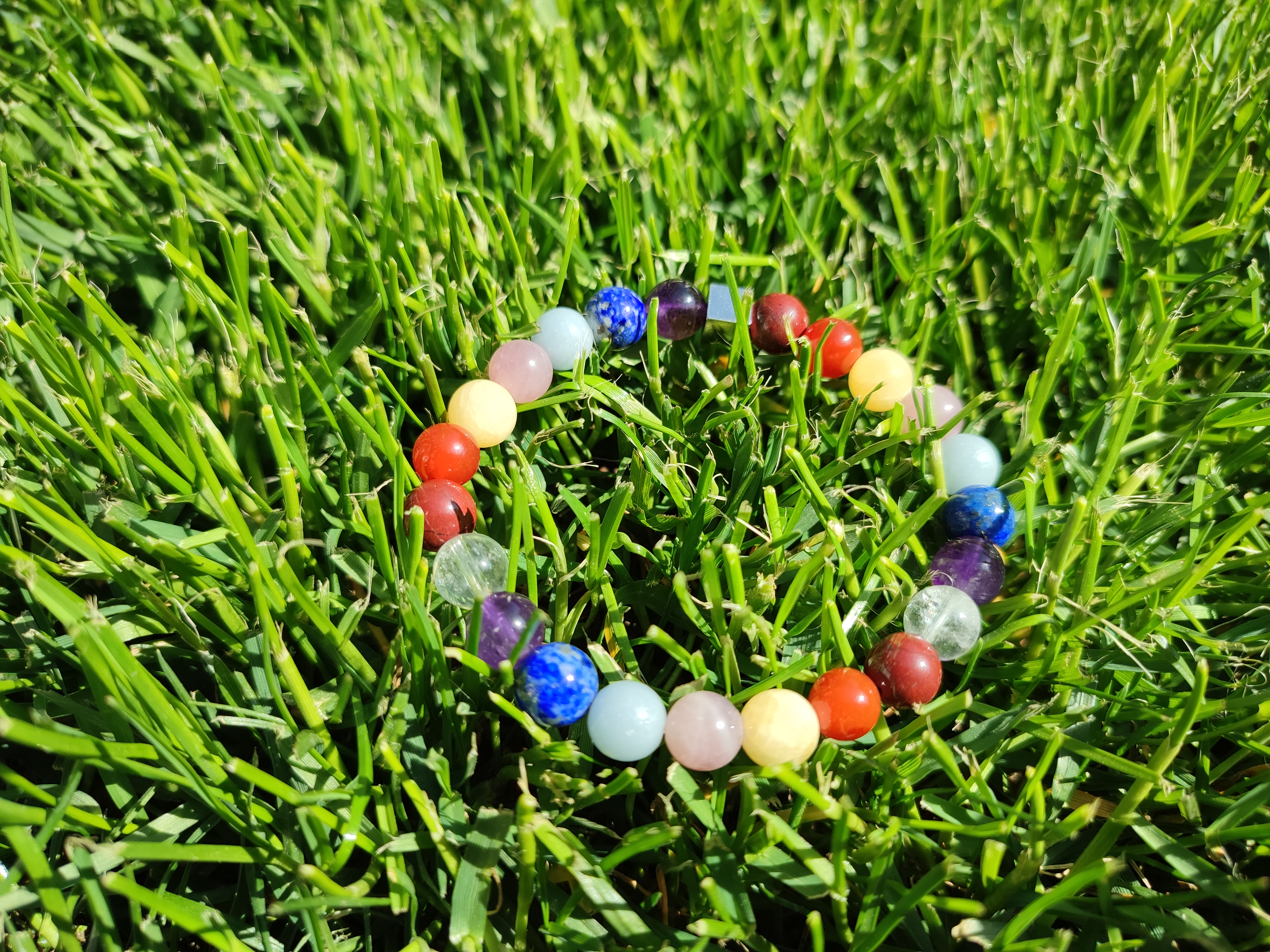 Rankų darbo apyrankė "7 čakros" + AFIRMACIJA