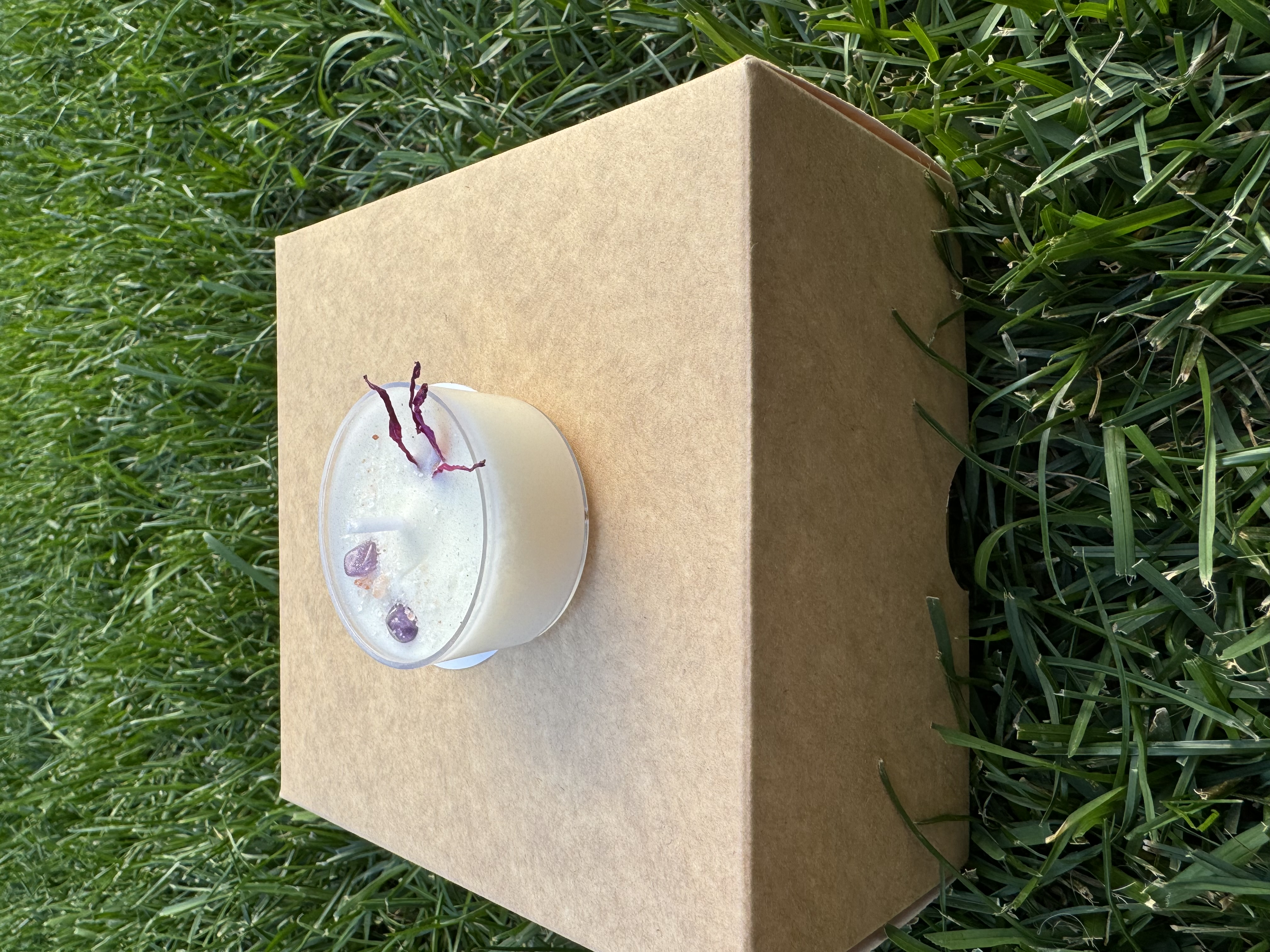 Natūrali sojų vaško žvakė “Mini purple”