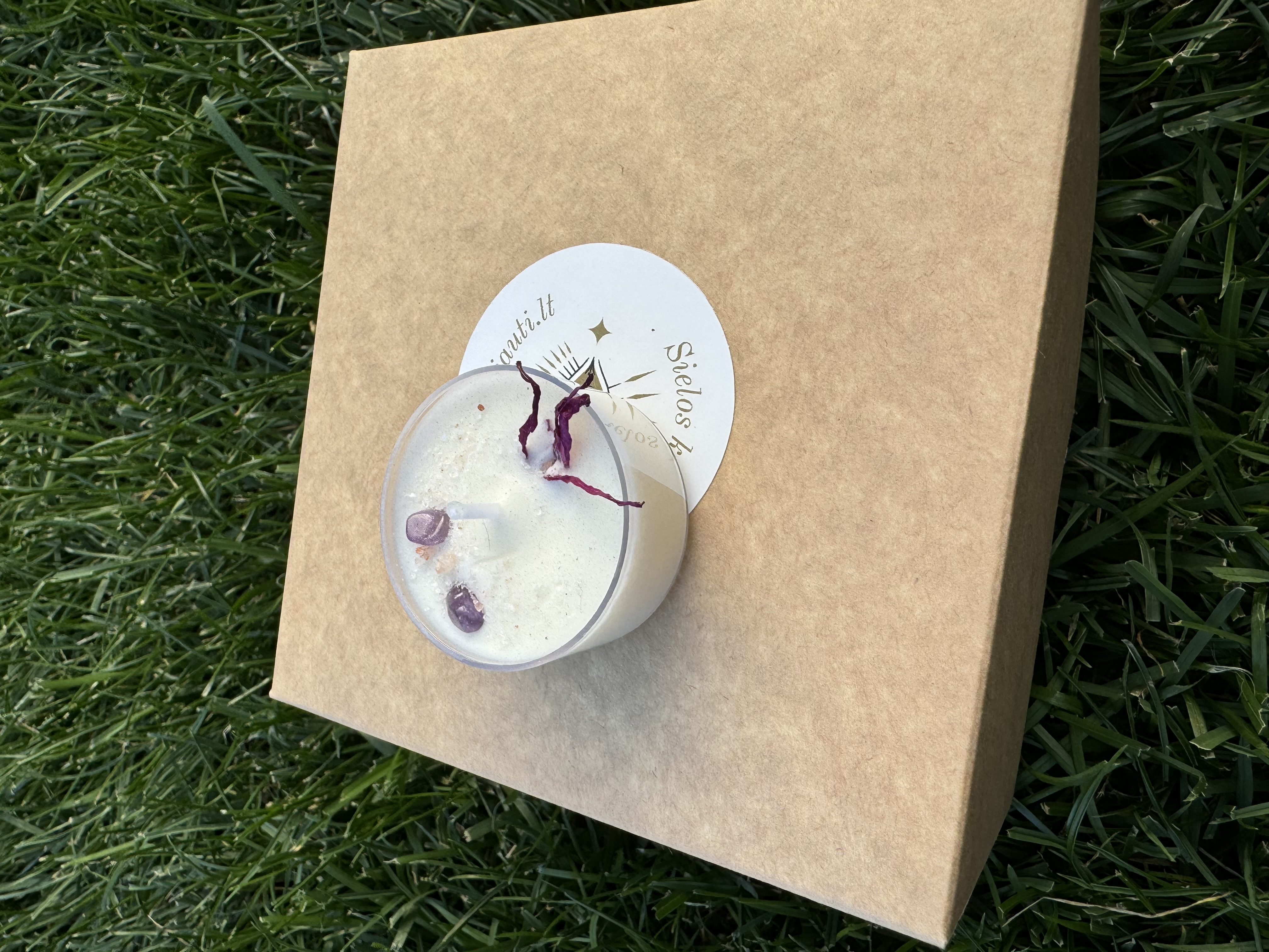 Natūrali sojų vaško žvakė “Mini purple”