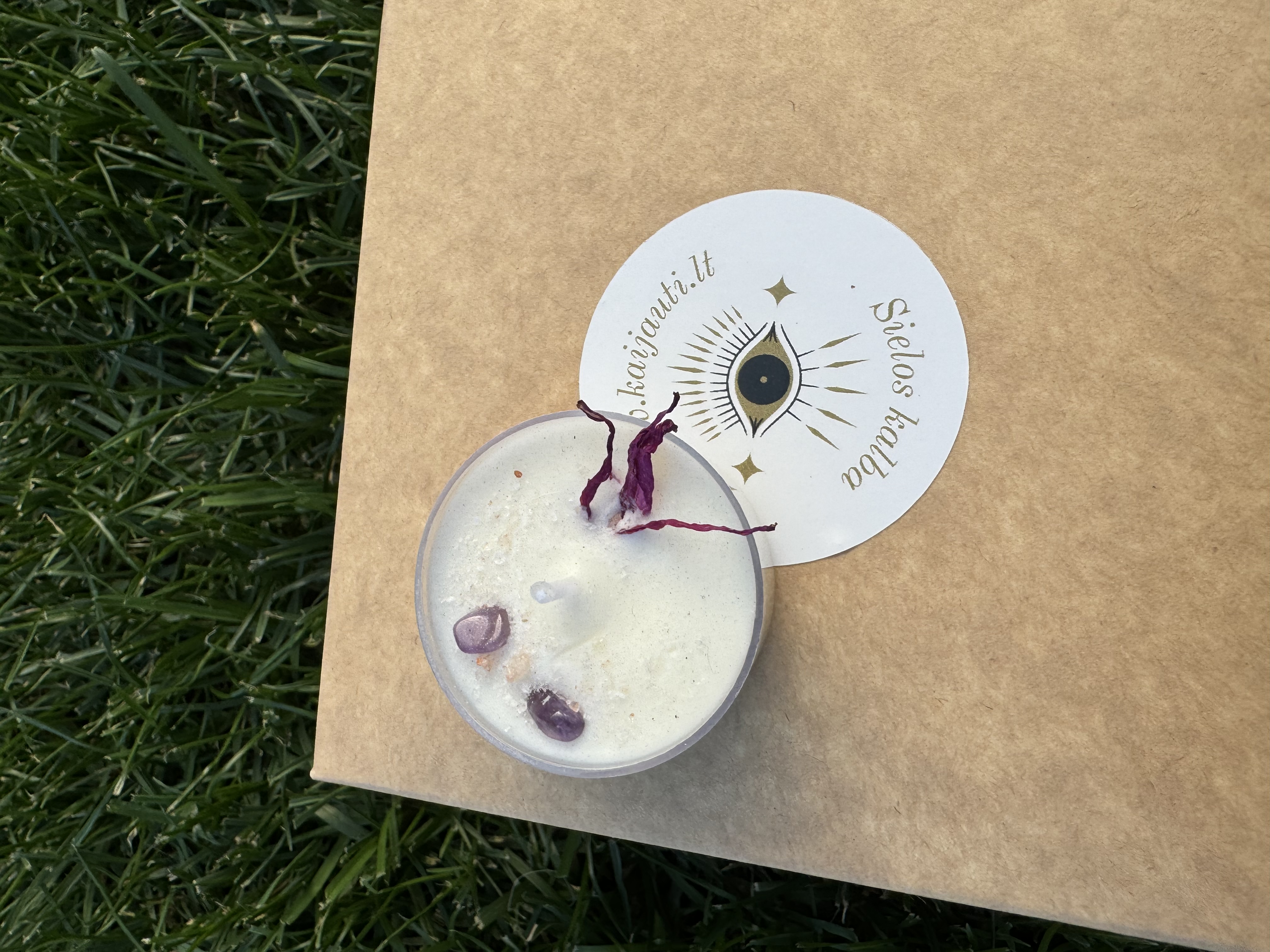 Natūrali sojų vaško žvakė “Mini purple”