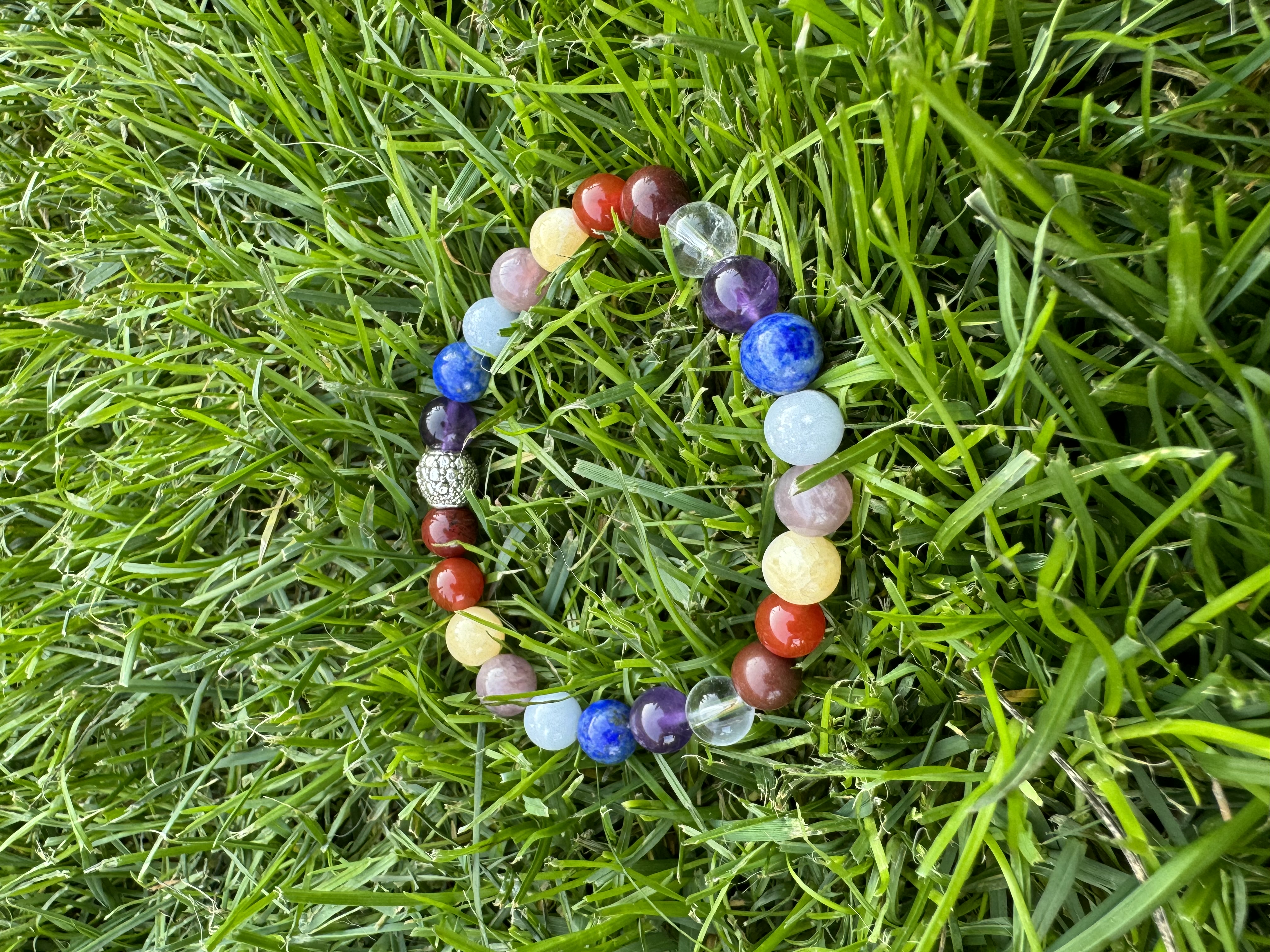 Rankų darbo apyrankė "7 čakros" + AFIRMACIJA