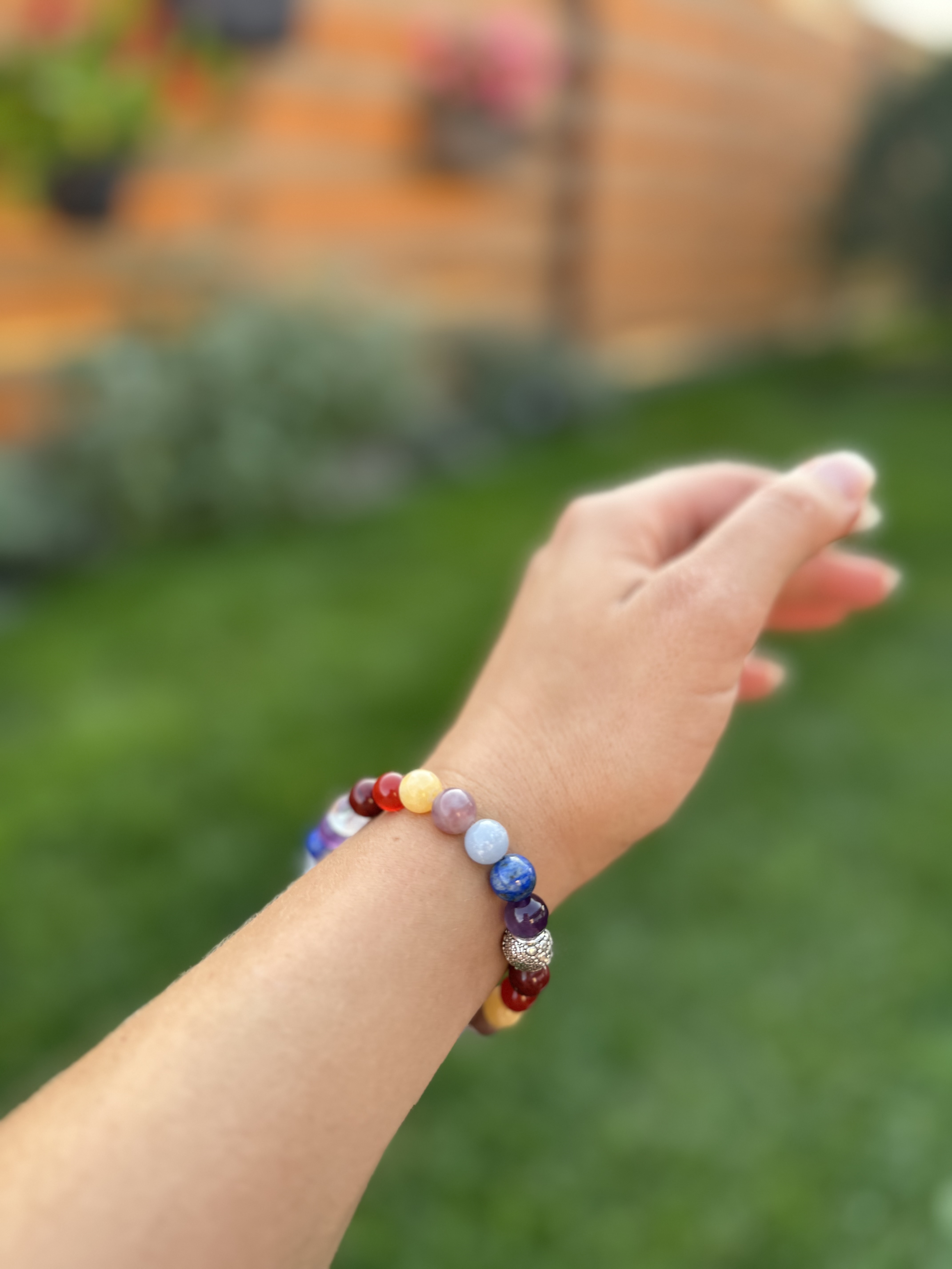 Rankų darbo apyrankė "7 čakros" + AFIRMACIJA