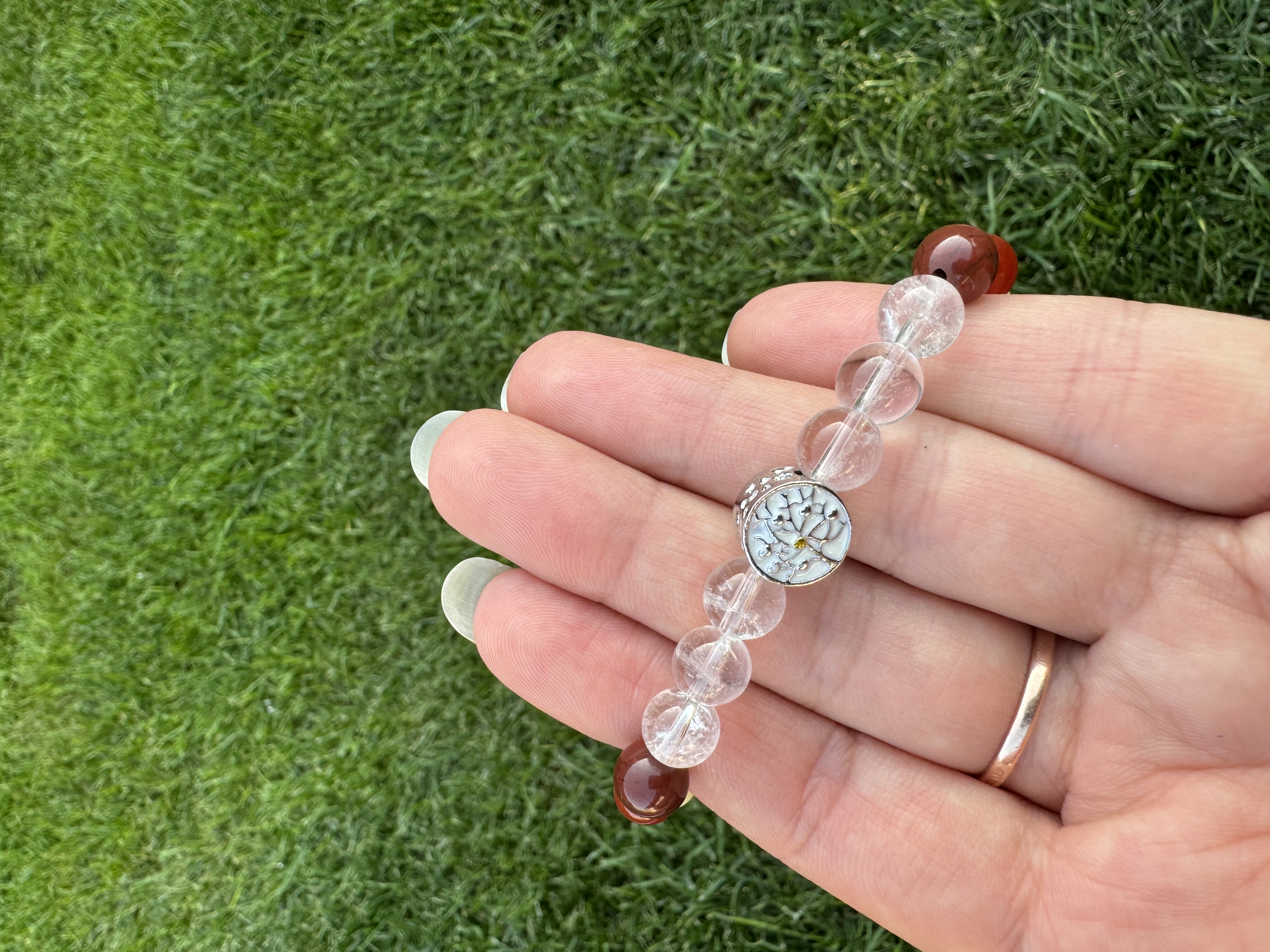 Rankų darbo apyrankė "7 čakros su gyvybės medžiu" + AFIRMACIJA