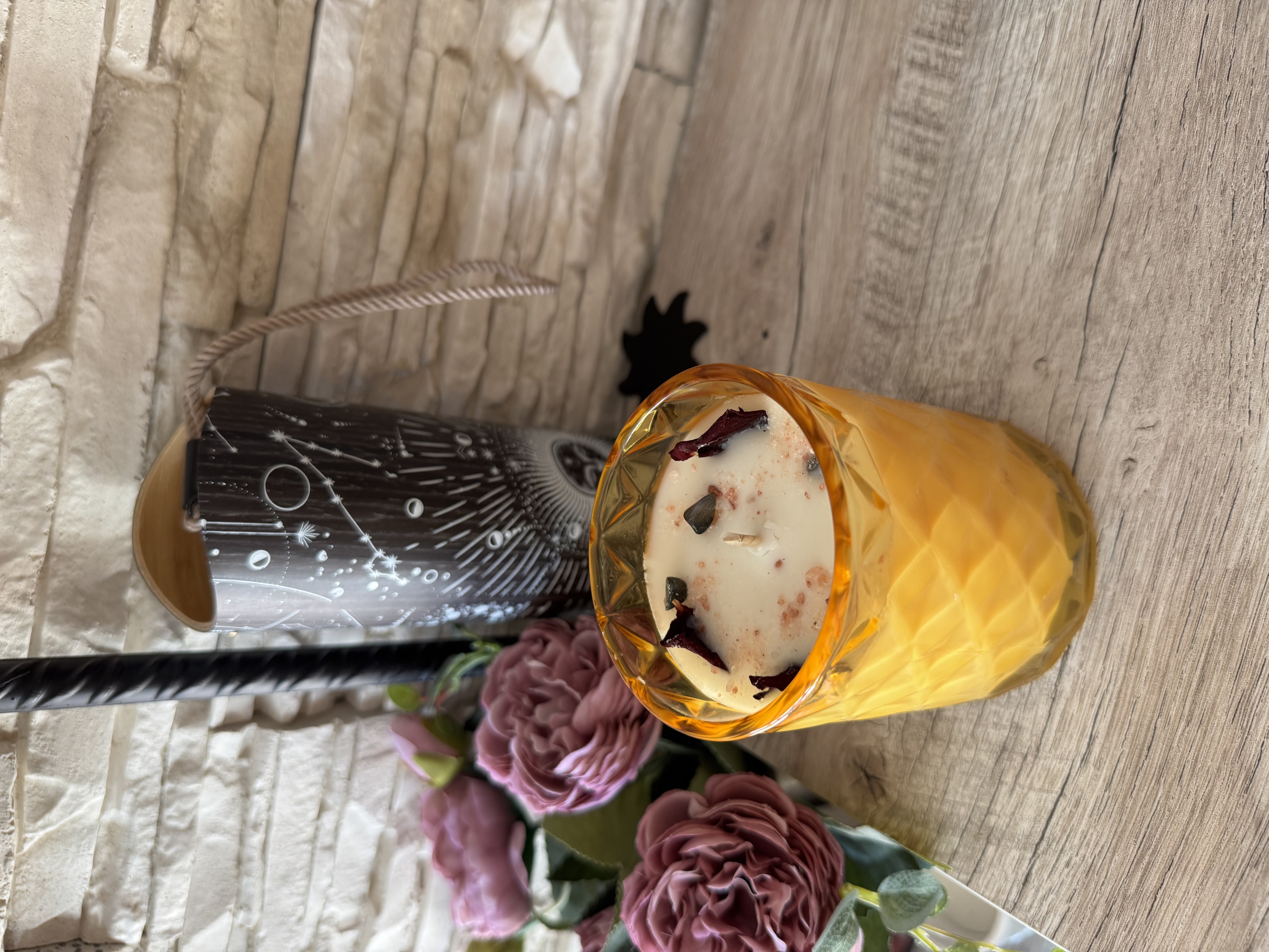 Natūrali sojų vaško žvakė "Spindulys"