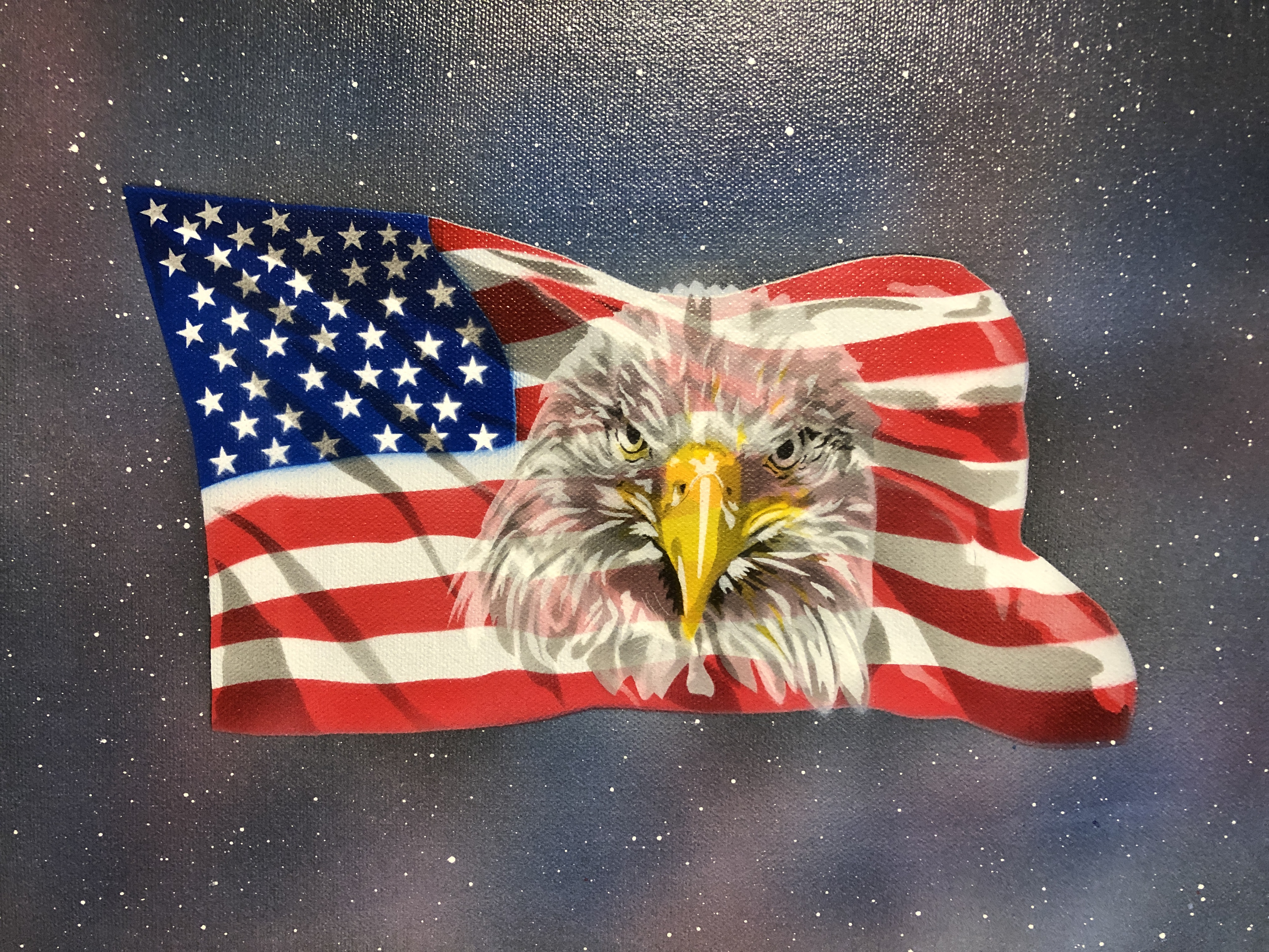 American flag and eagle
