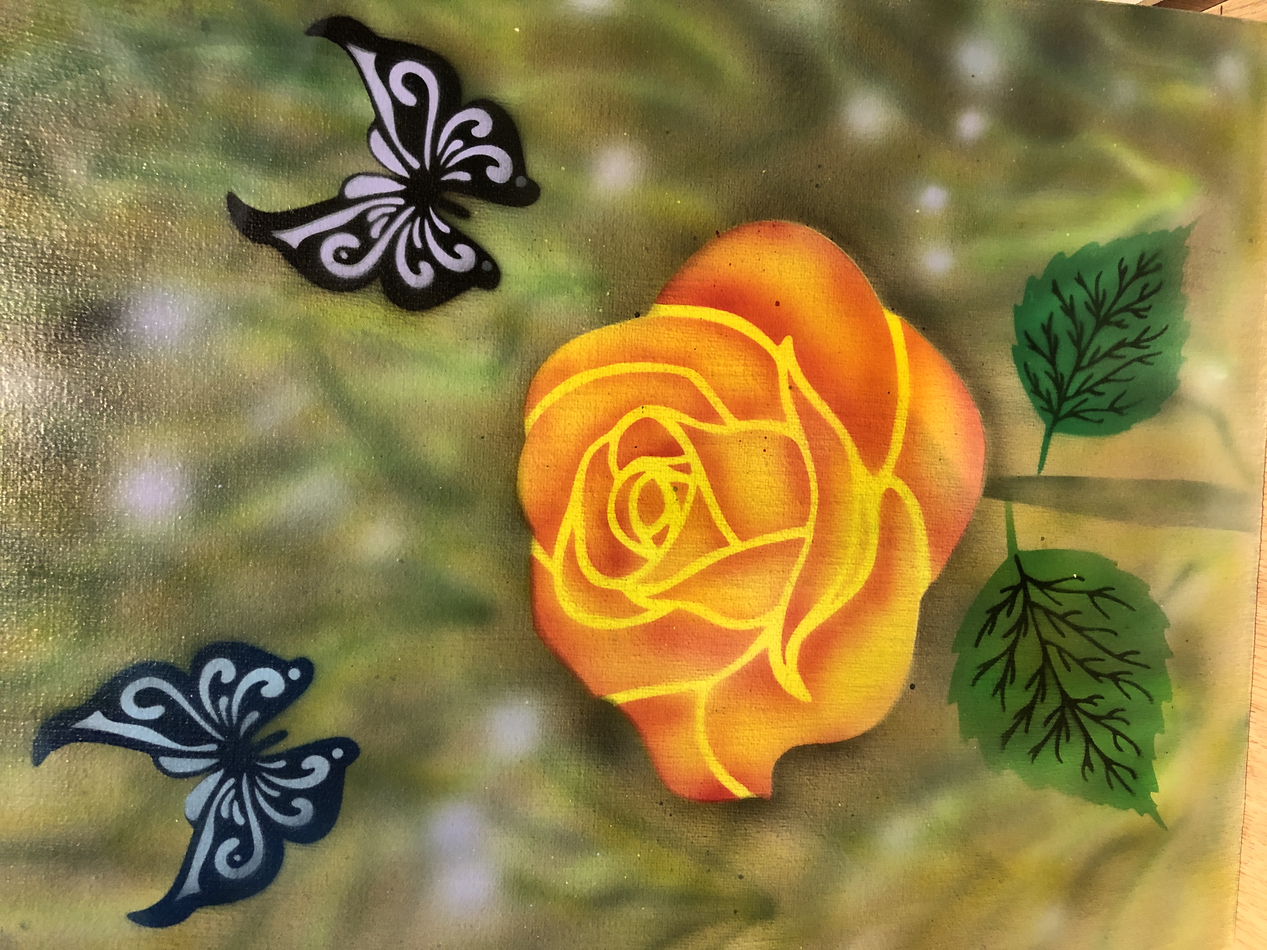 Flower with butterflies