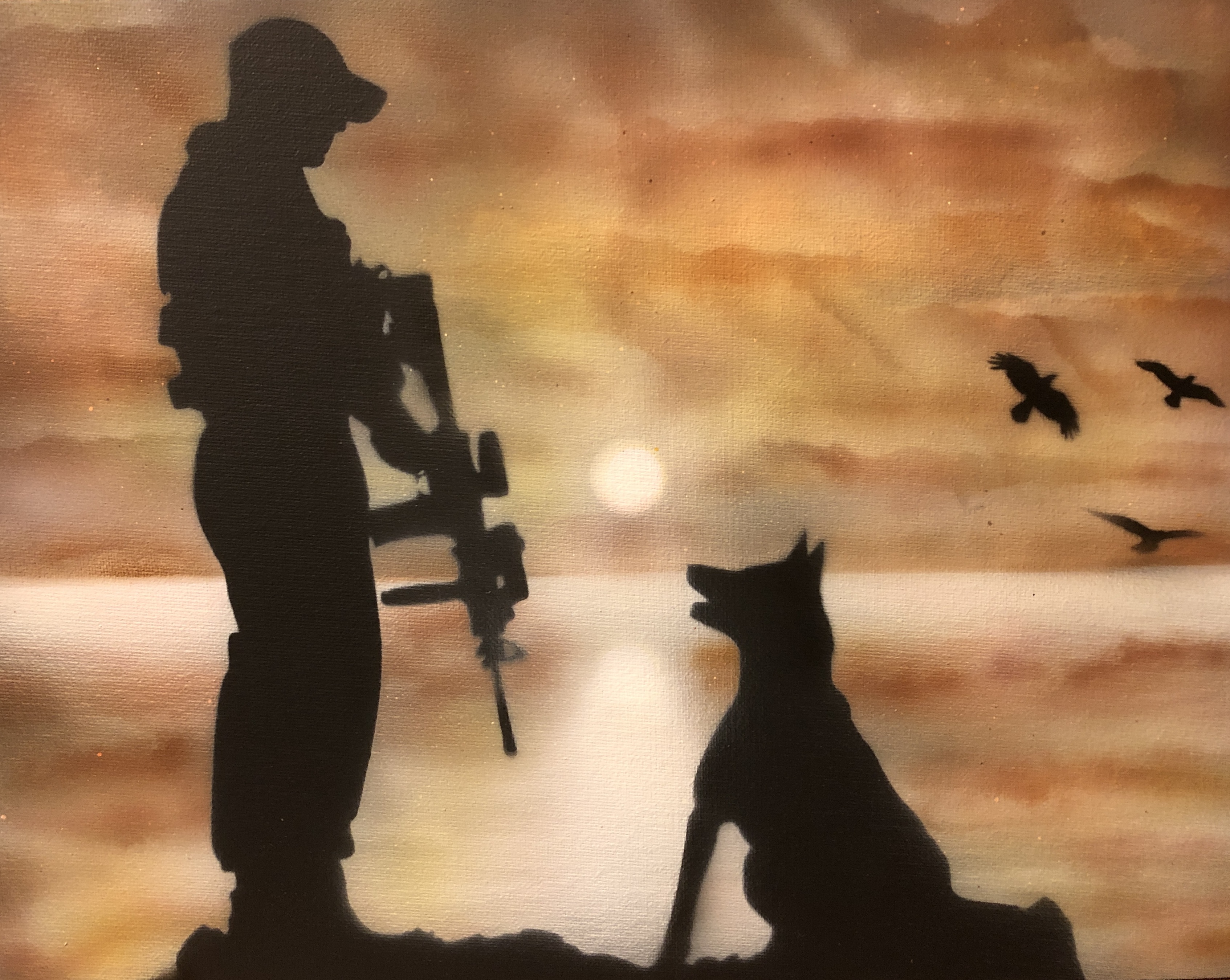 Soldier and dog