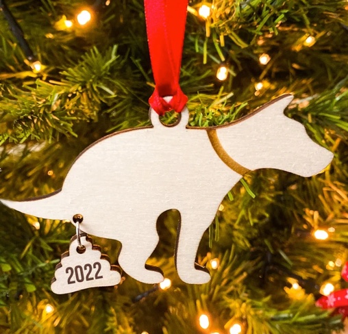 Dog poop ornament