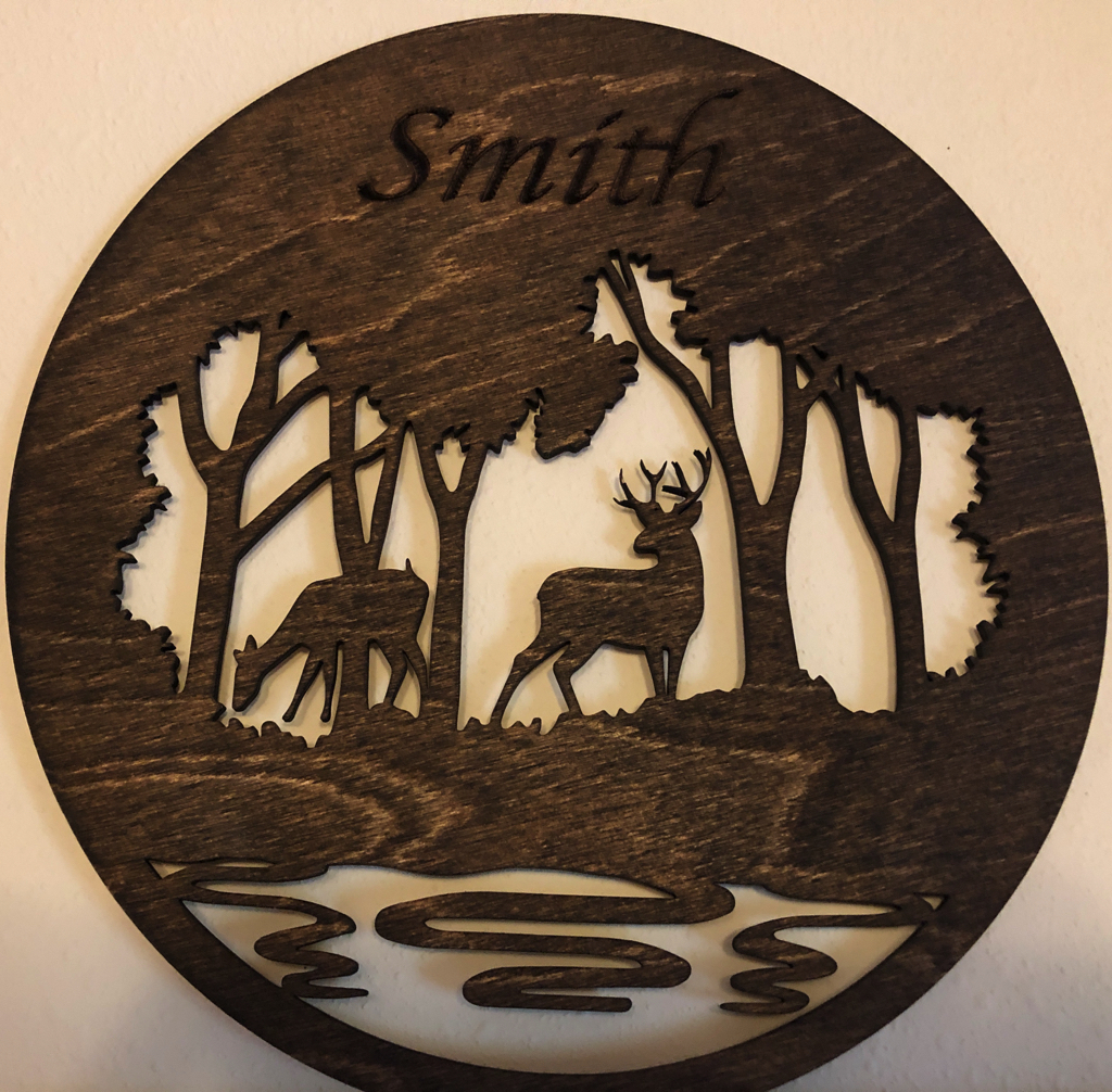 Personalized deer scene cutout