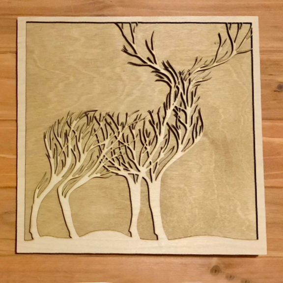 Tree branch deer cutout