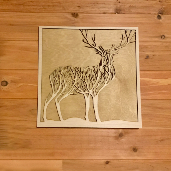 Tree branch deer cutout