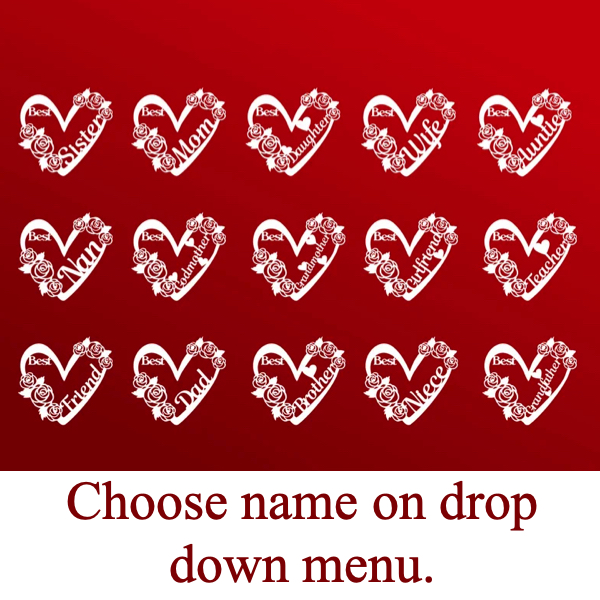 2 piece personalized standing heart