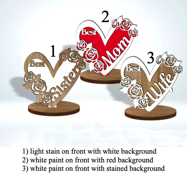 2 piece personalized standing heart
