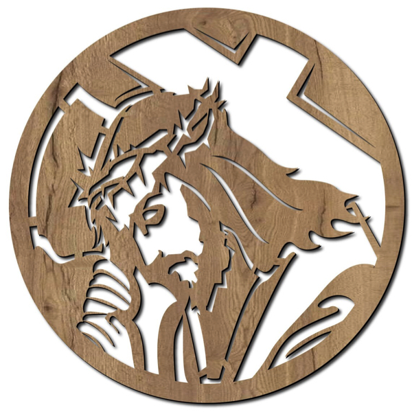 Jesus holding cross