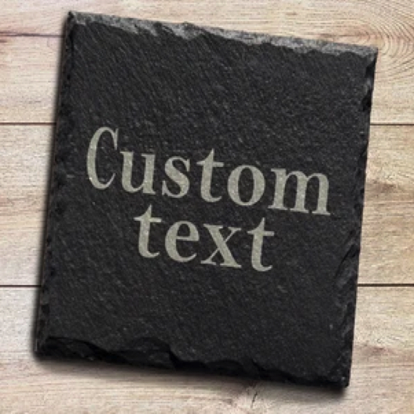 4 inch slate personalized coasters