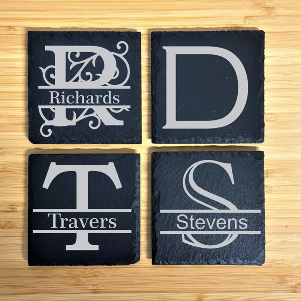 4 inch slate personalized coasters