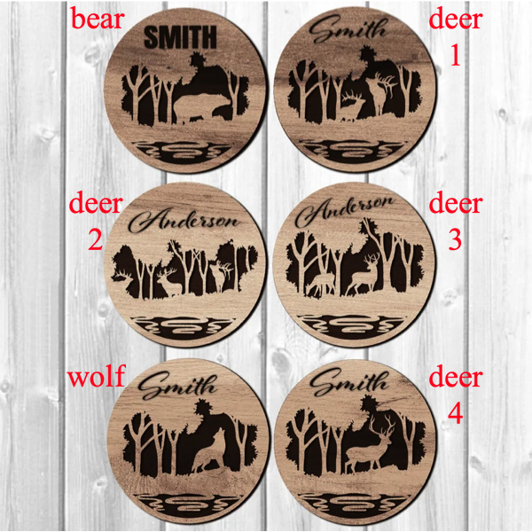 Personalized wildlife scene coasters
