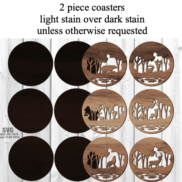 Personalized wildlife scene coasters