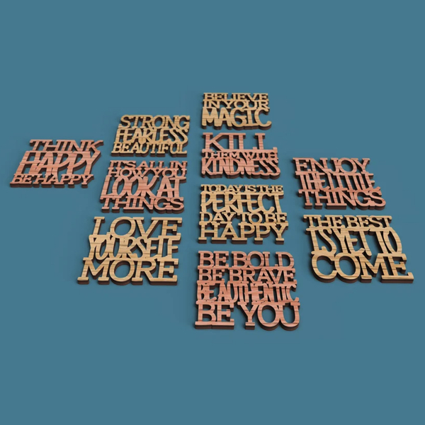 Positive and not so positive text coasters