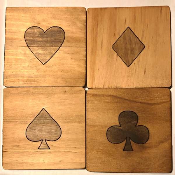 Playing card coasters